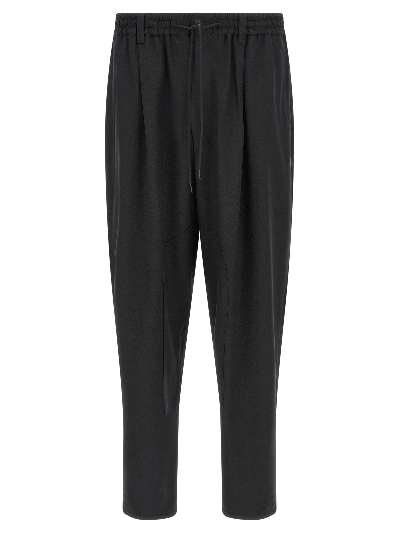 Y-3 Refined Wool Wide Leg Trousers Black