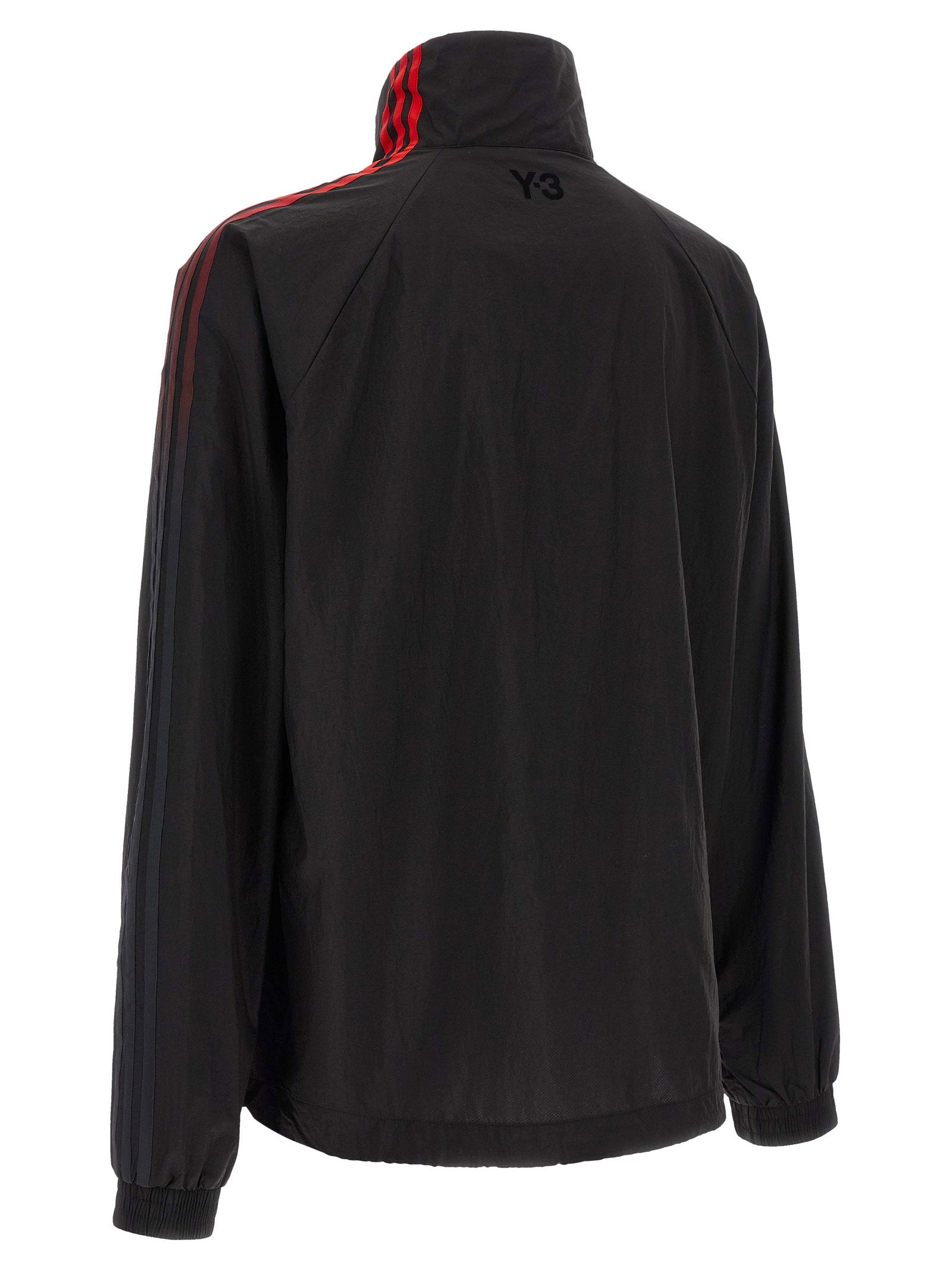 Y-3 Gradient 3 Stripes trainingsjack in zwart, detail van de ritssluiting