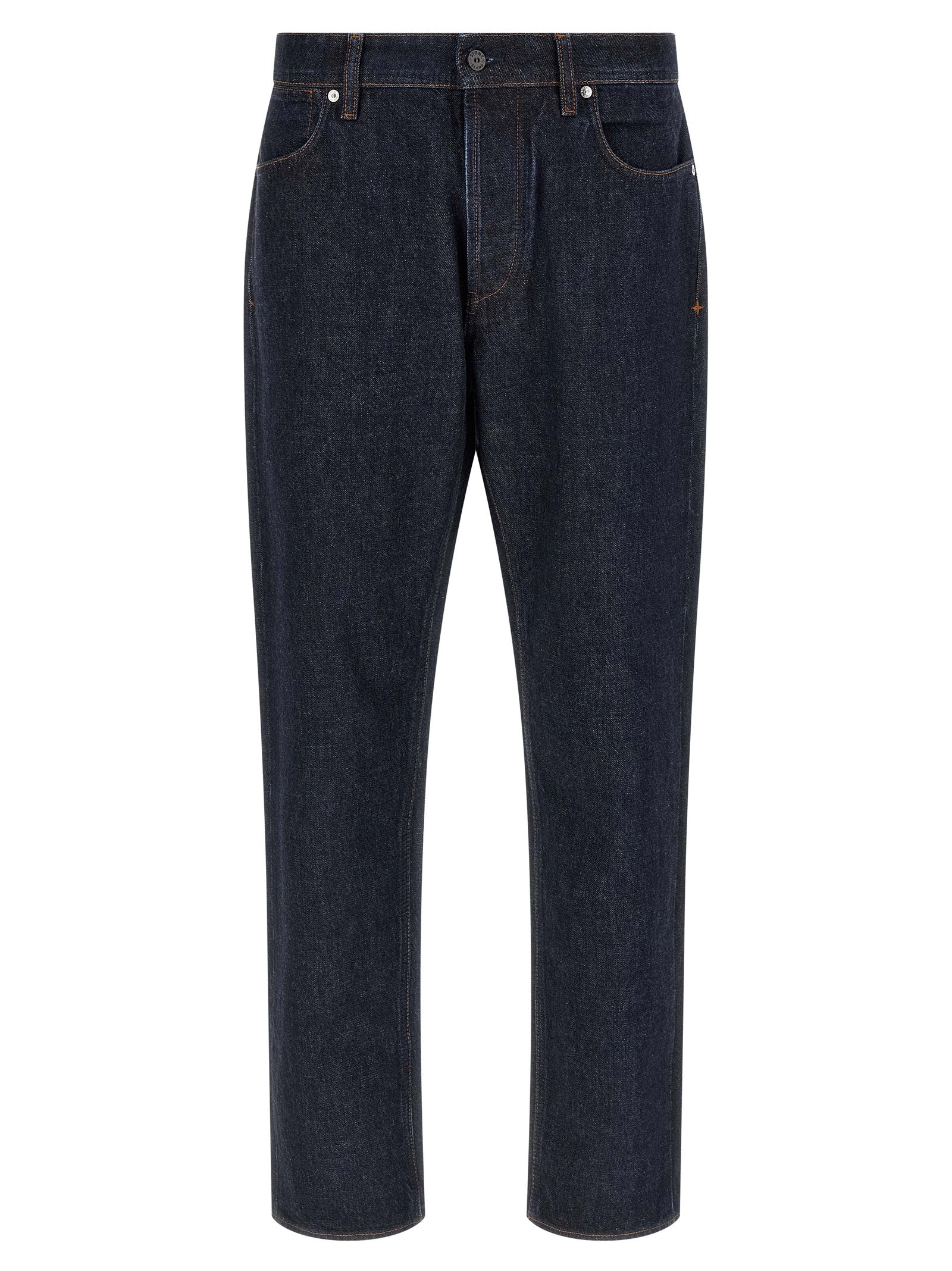 Stone Island J100005 Indigo Denim-Raw Straight Jeans Donkerblauw