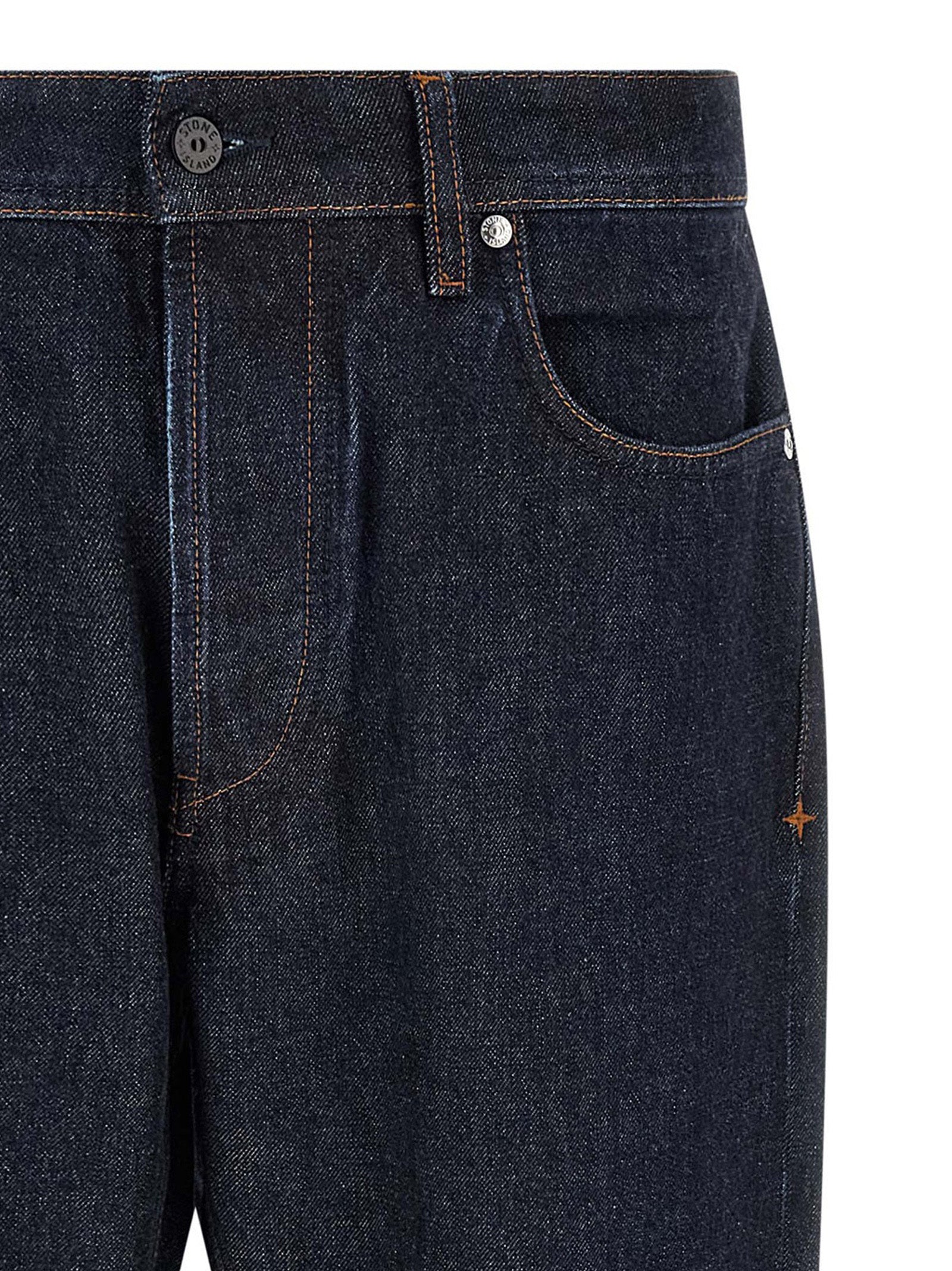 Stone Island J100005 Indigo Denim-Raw Straight Jeans Donkerblauw-thumbmail-3