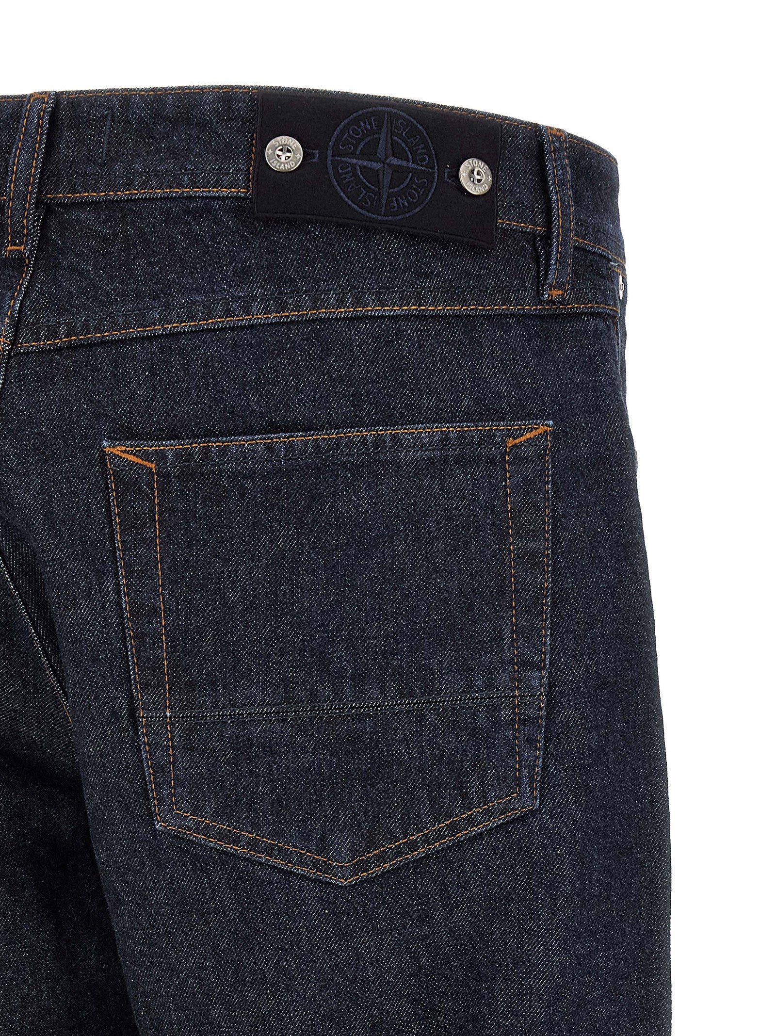 Stone Island J100005 Indigo Denim-Raw Straight Jeans Donkerblauw-thumbmail-4
