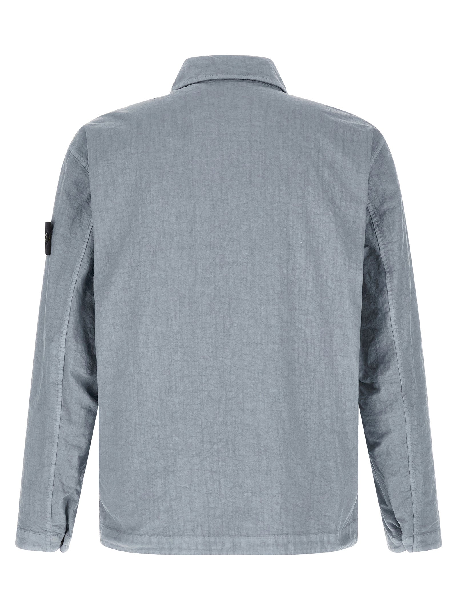 Stone Island 1200003 Organic-Look Nylon Panama-TC Overshirt Grijs-thumbmail-2
