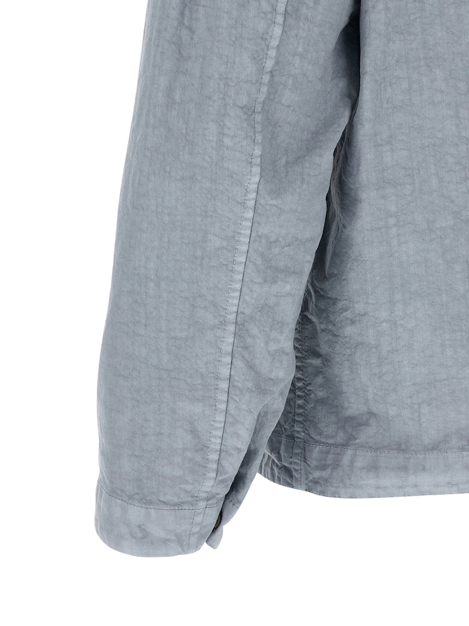Stone Island 1200003 Organic-Look Nylon Panama-TC Overshirt Grijs Jackets Stone Island