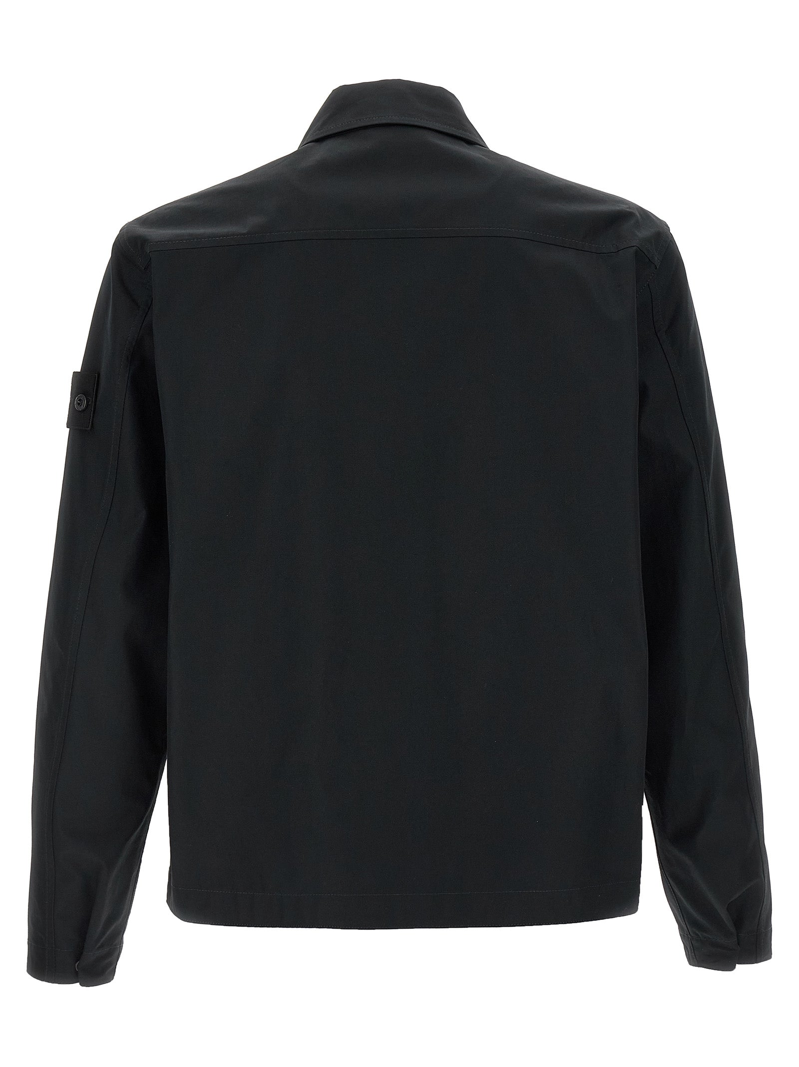 Stone Island 1200005 Mercerised Organic Cotton Ripstop Overshirt Zwart-thumbmail-2