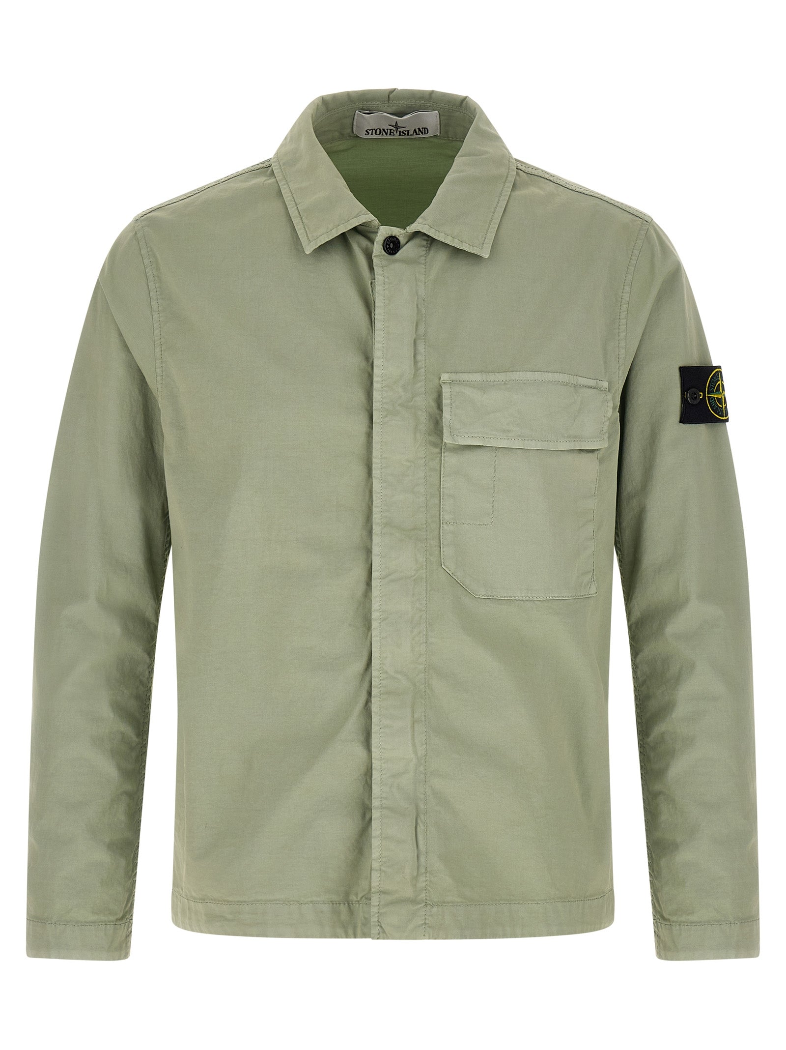 Stone Island 1200013 Compass Cotton Twill Overshirt Green