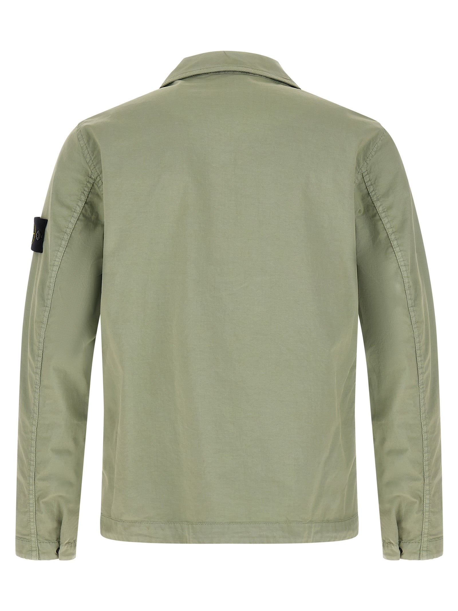Stone Island 1200013 Compass Cotton Twill Overshirt Green