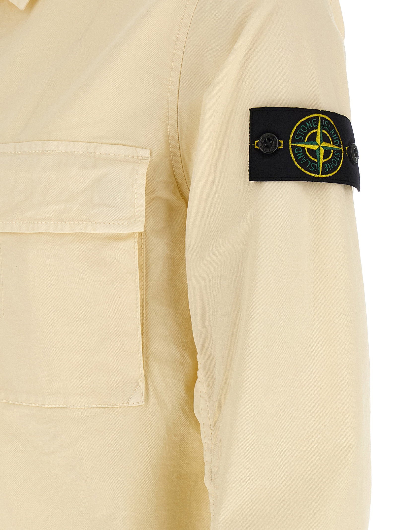 Stone Island Garment Dyed Stretch Twill Overshirt Geel Shirts Stone Island