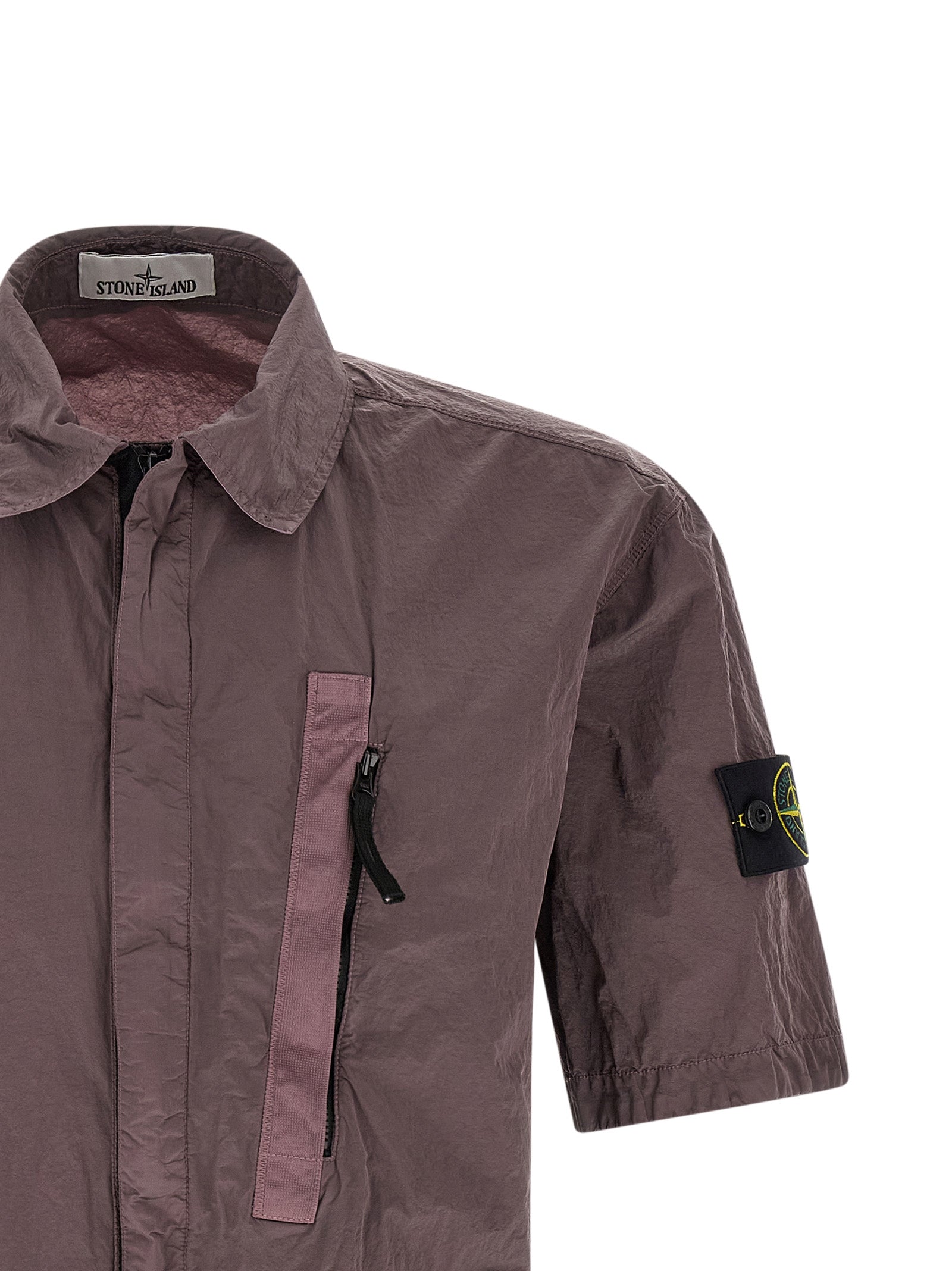 Stone Island Nylon Metal ECONYL® Short Sleeve Shirt Brown-3