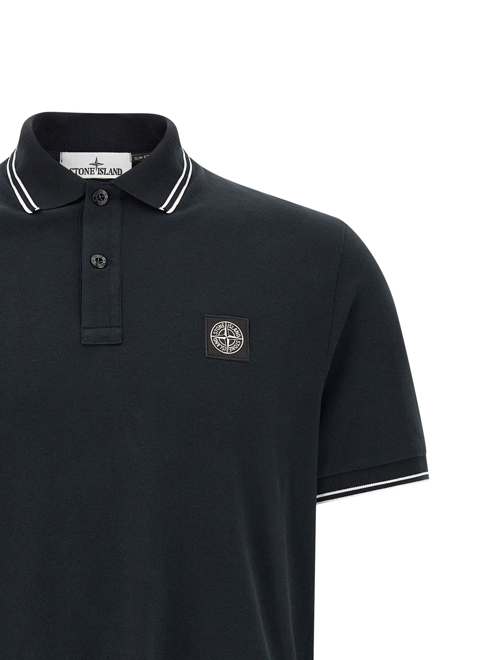 Stone Island 2200010 Organic Cotton Stretch Polo Marineblauw Shirts Stone Island