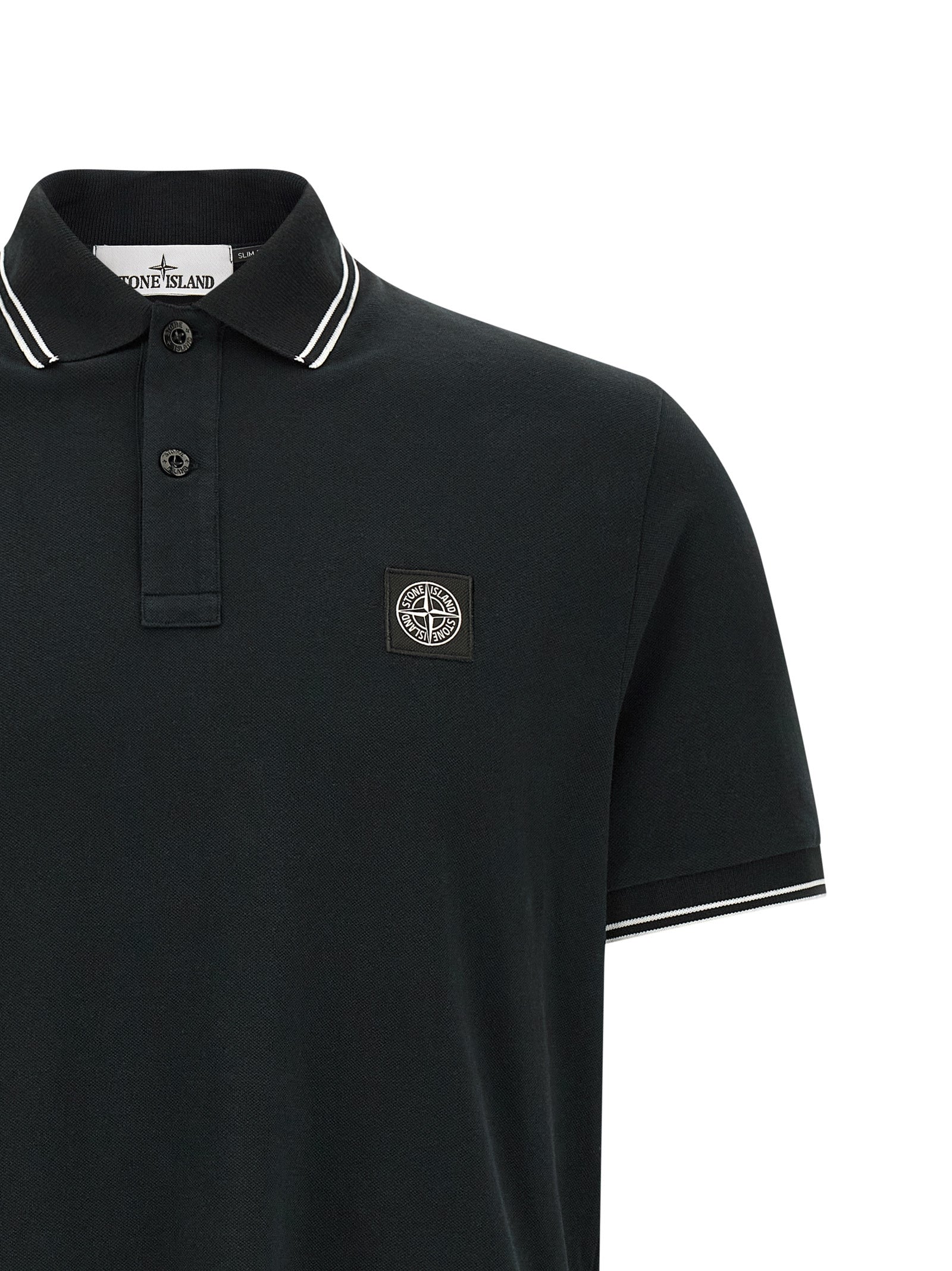Stone Island Cotton Piqué Polo Shirt 2200010 Black-3