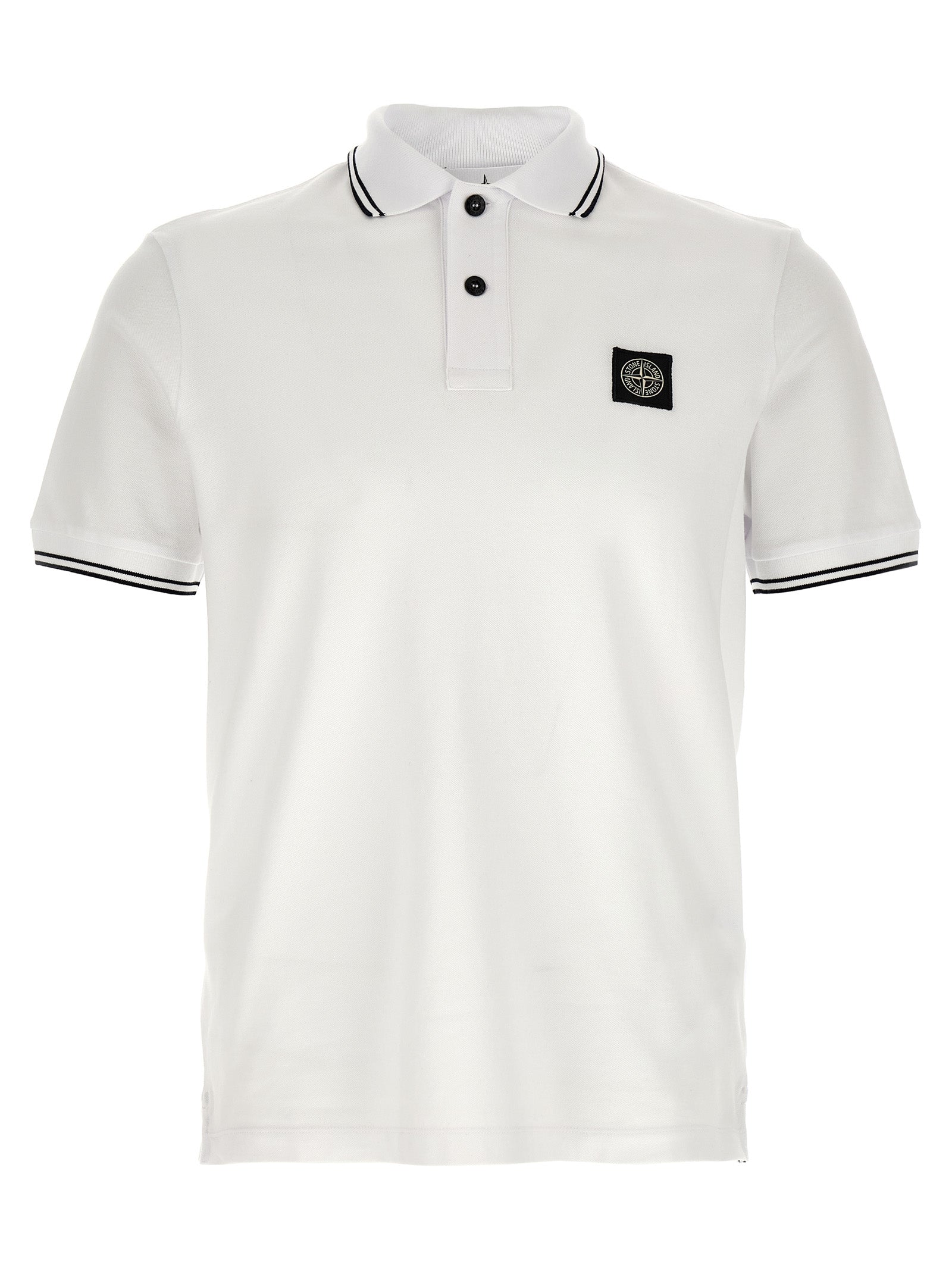 Stone Island 2200010 Slim Fit Polo Shirt White Organic Cotton Piqué