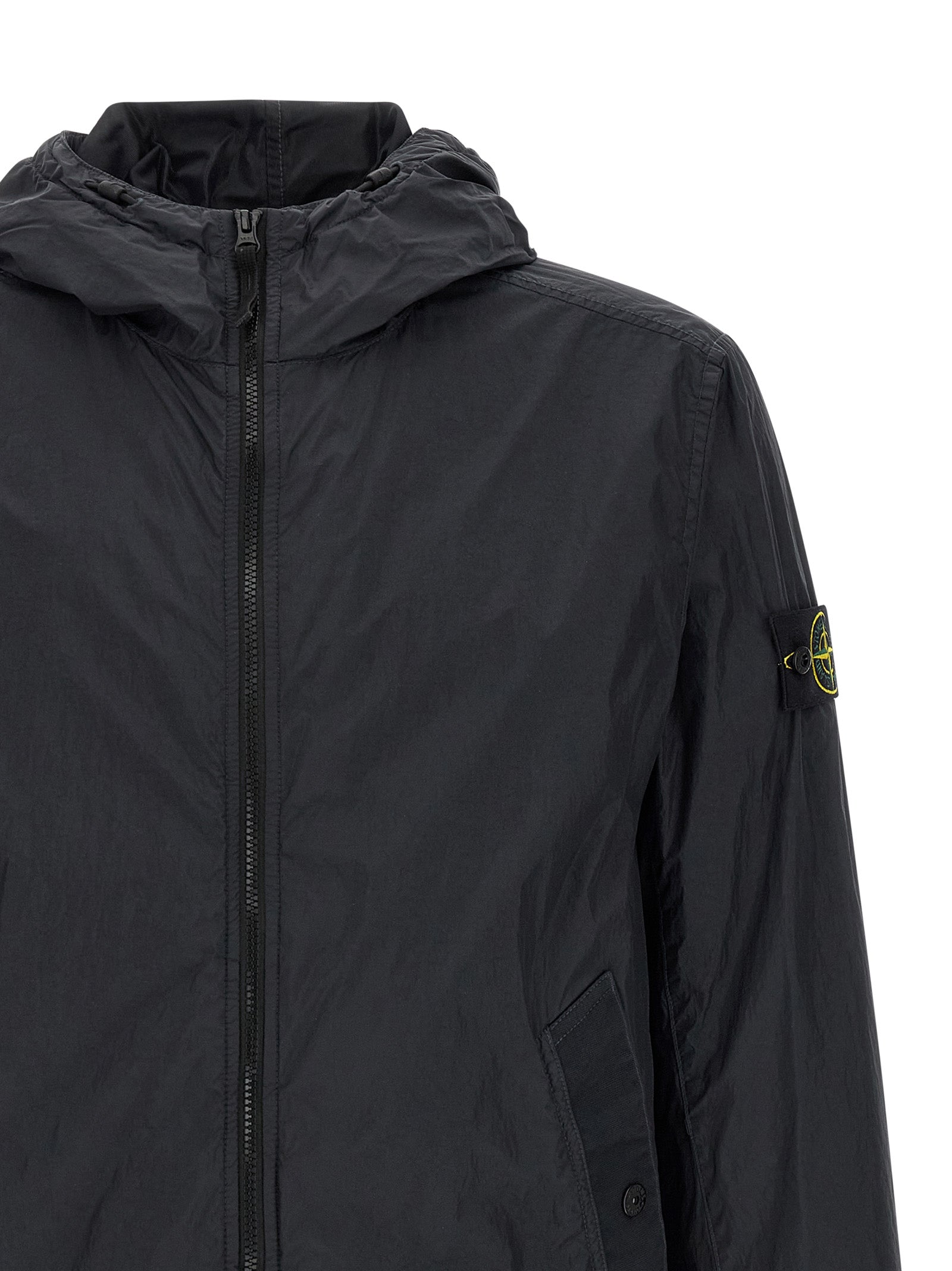 Stone Island 4100001 Crinkle Reps NY Hooded Jacket Zwart-thumbmail-3