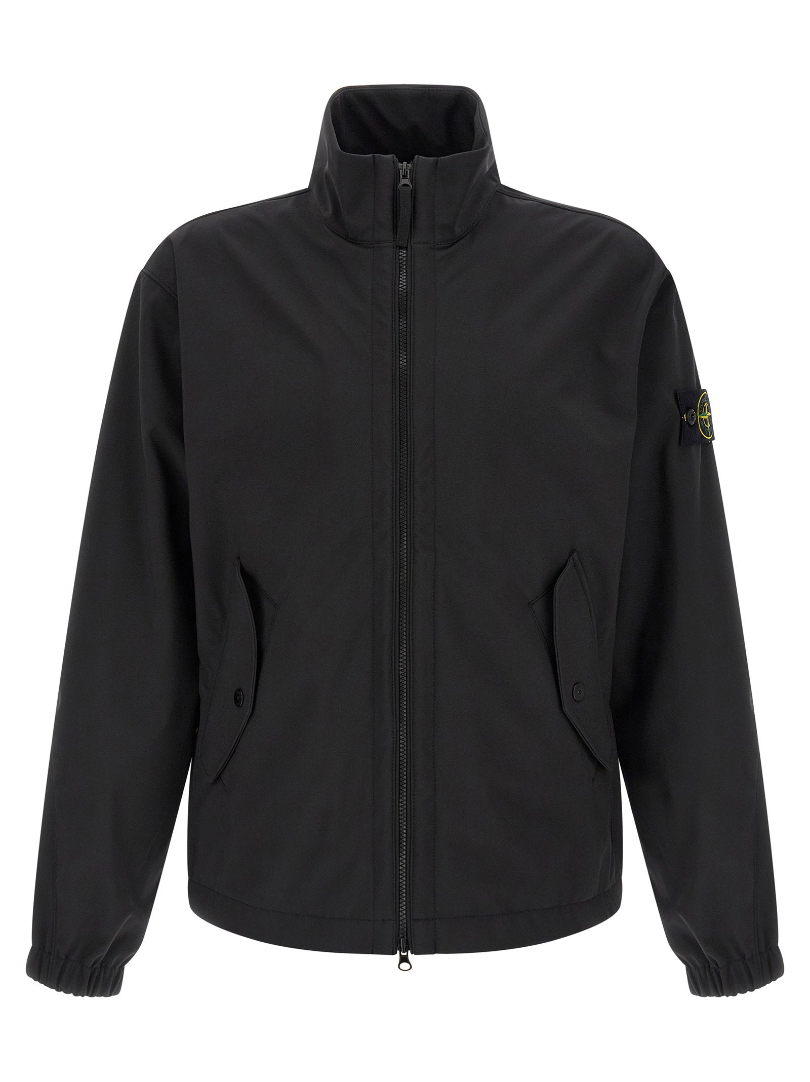 Stone Island 4100022 Light Soft Shell-R jack zwart voorzijde