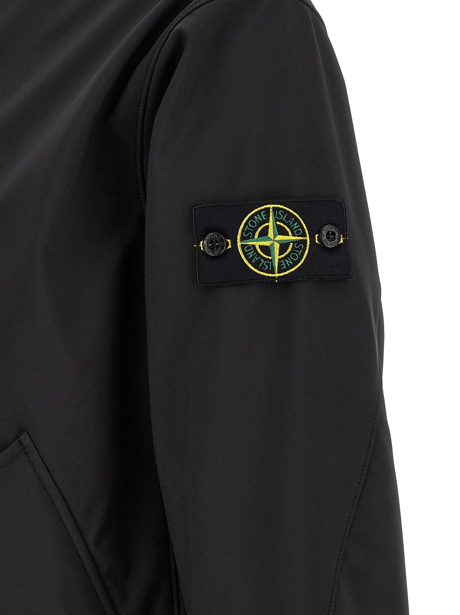 Stone Island 4100022 Light Soft Shell-R e.Dye Jacket Zwart-thumbmail-5