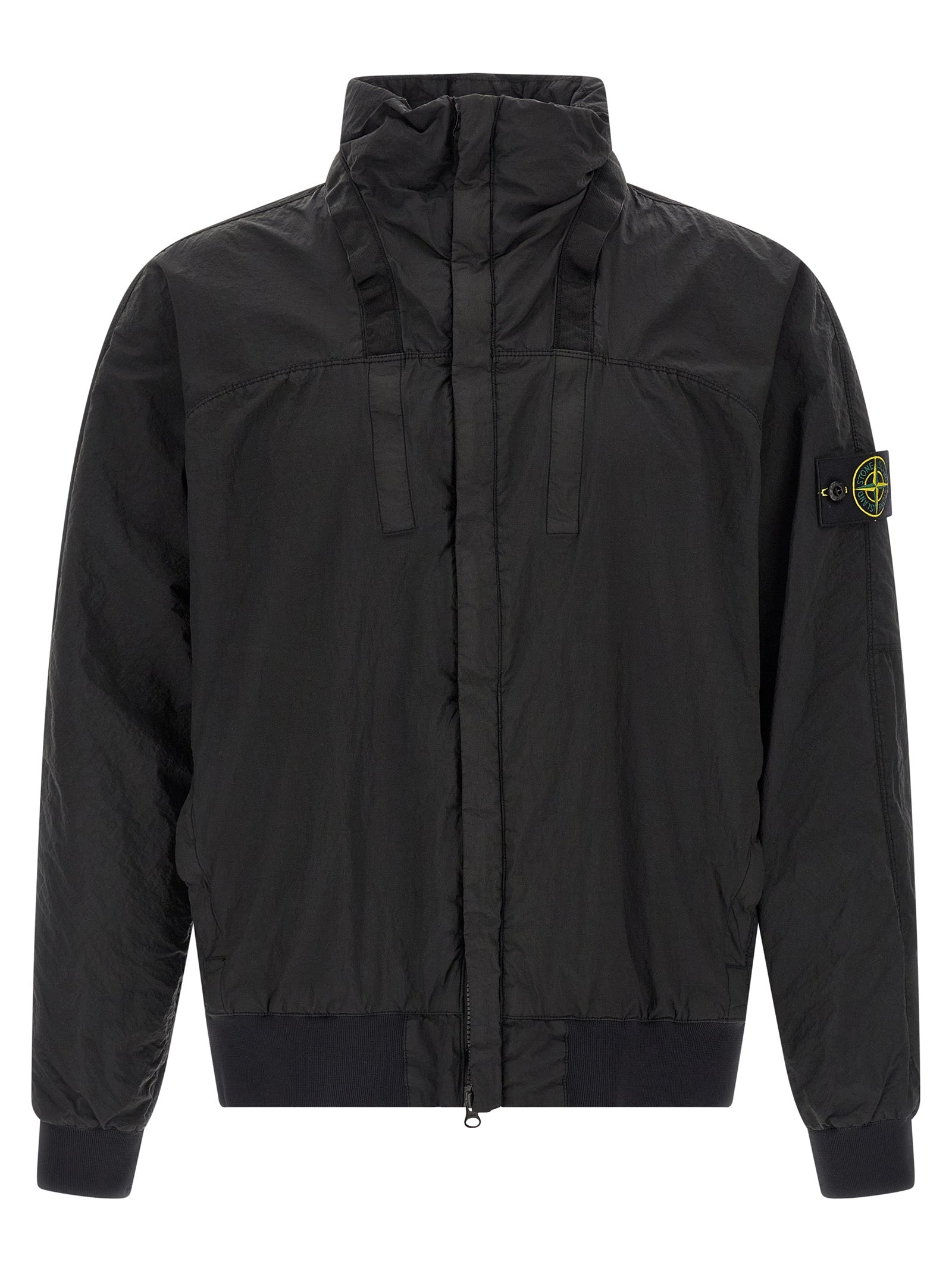 Stone Island S0020 Nylon Metal Watro-TC Bomber Jacket Black ECONYL