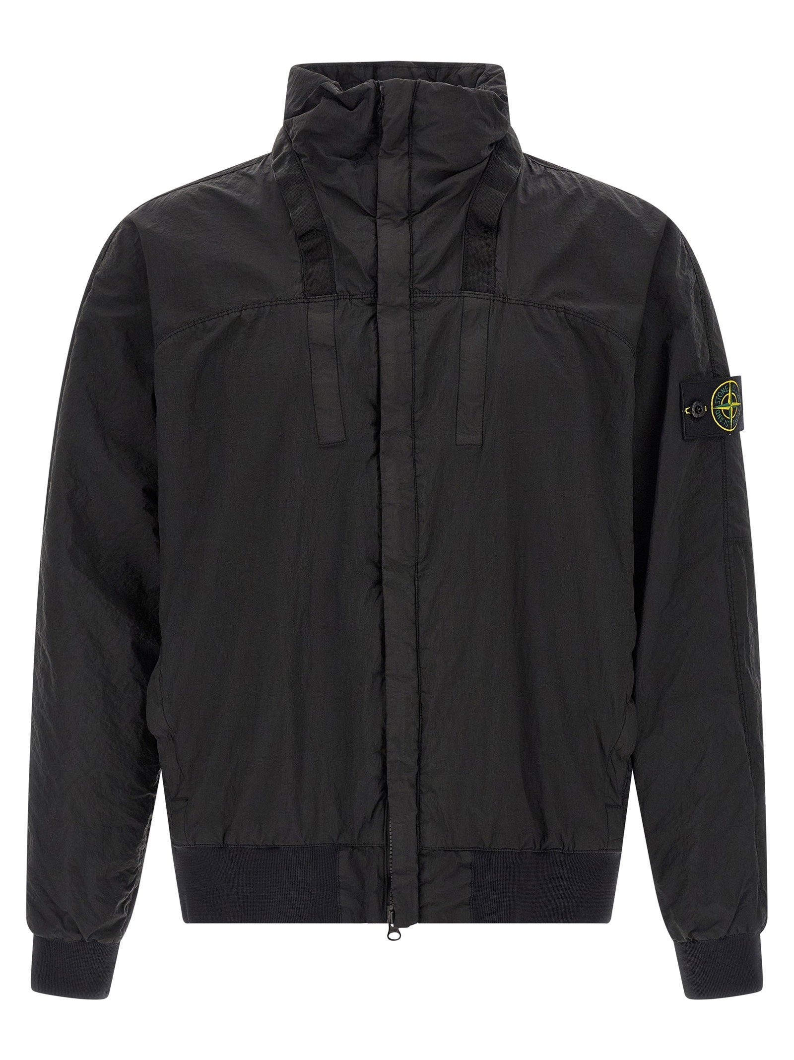 Stone Island 4100064 Nylon Metal Watro-TC Stand Collar Jack Zwart-thumbmail-1