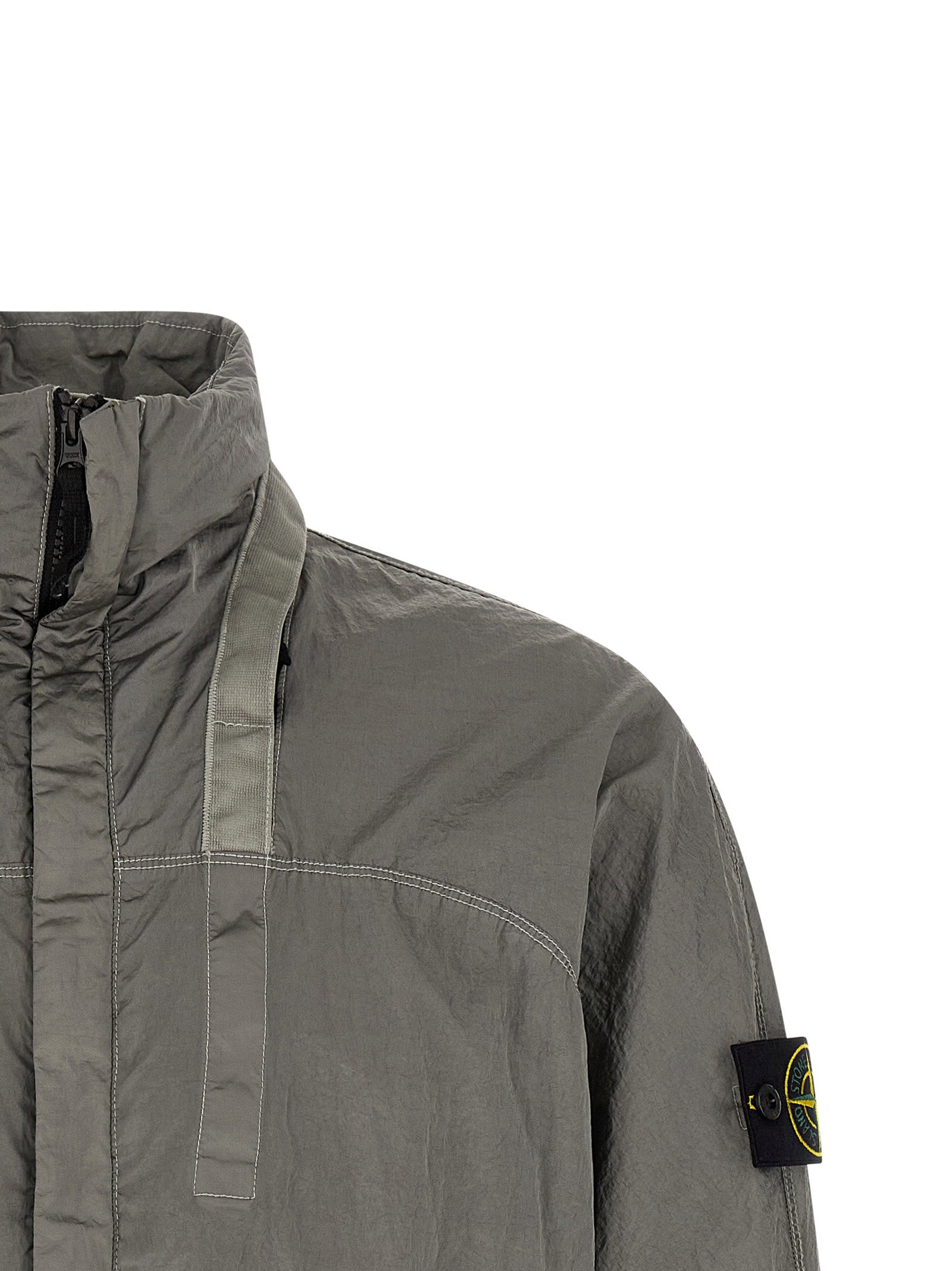 Stone Island 4100064 Nylon Metal Watro-TC Stand Collar Jack Parelgrijs-thumbmail-3