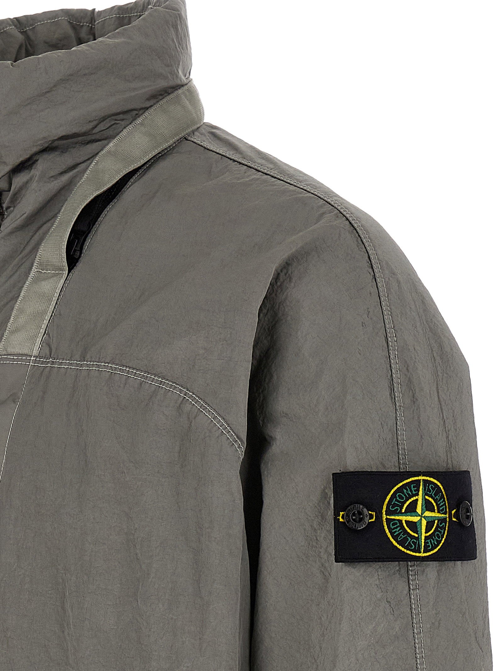 Stone Island 4100064 Nylon Metal Watro-TC Stand Collar Jack Parelgrijs-thumbmail-4