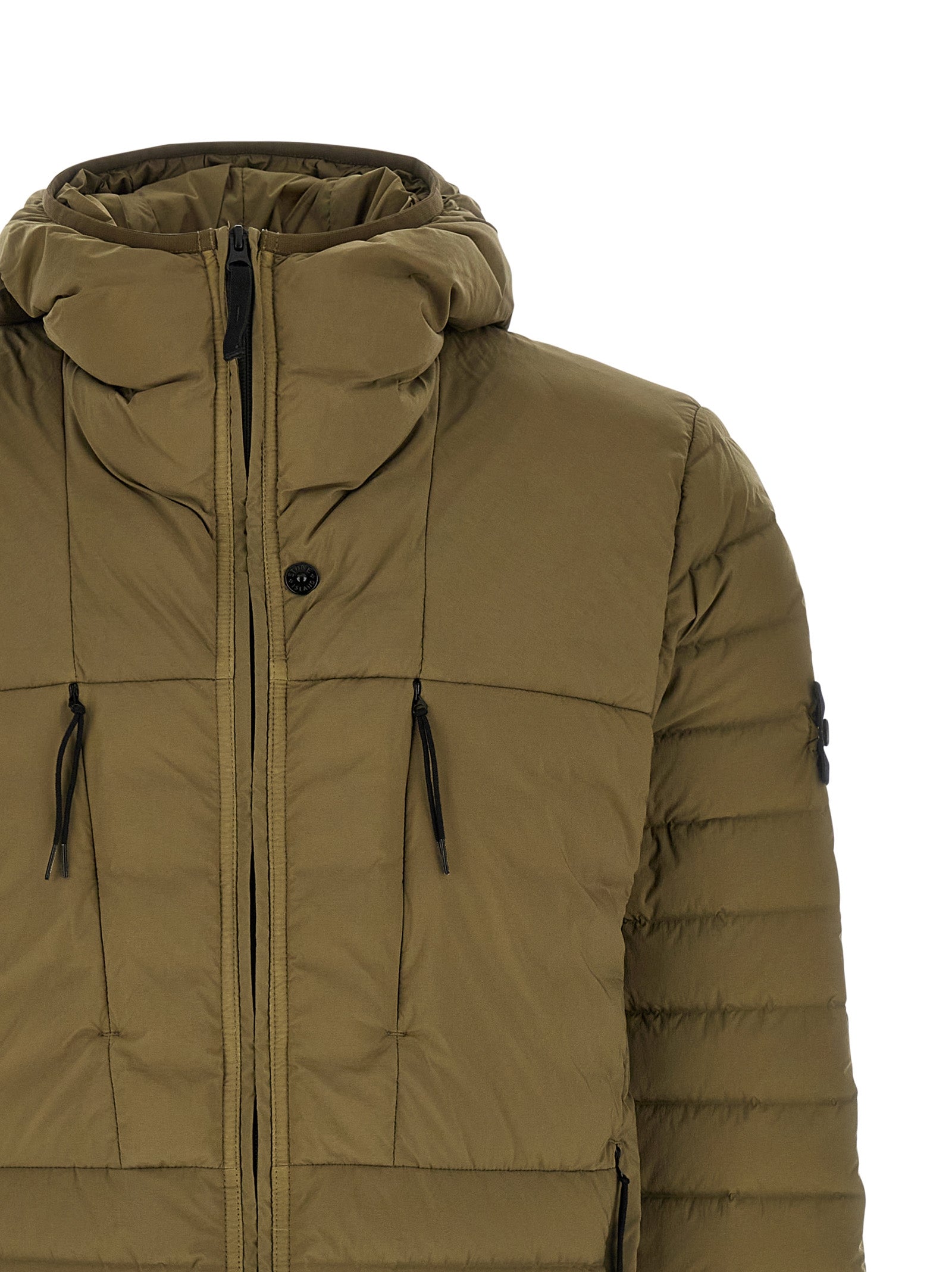 Stone Island 4100106 Seamless Tunnel Nylon Down-TC Stand Collar Jacket Khaki-thumbmail-3