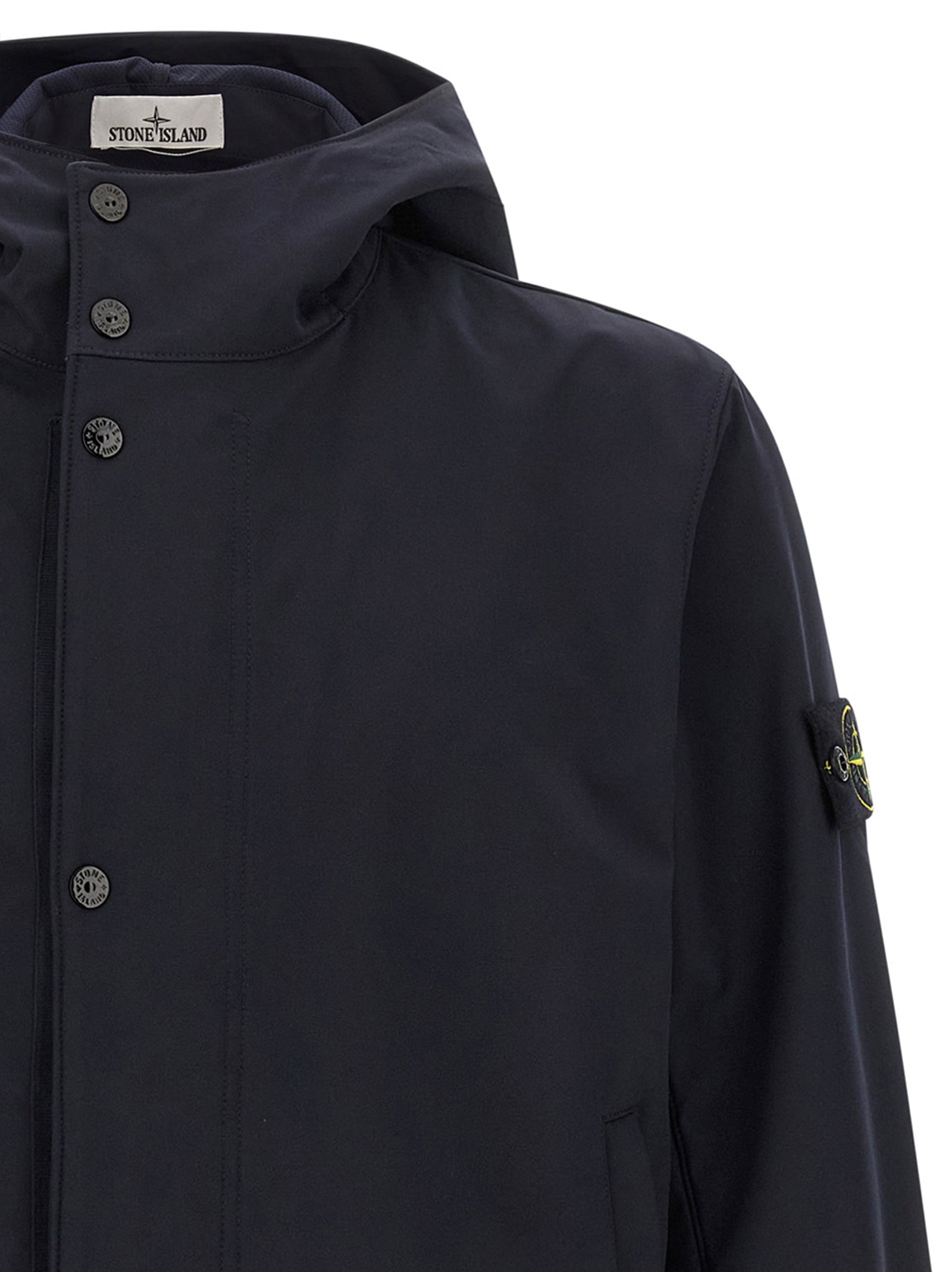 Stone Island 4100118 Light Soft Shell-R e.Dye Jacket Zwart-thumbmail-3
