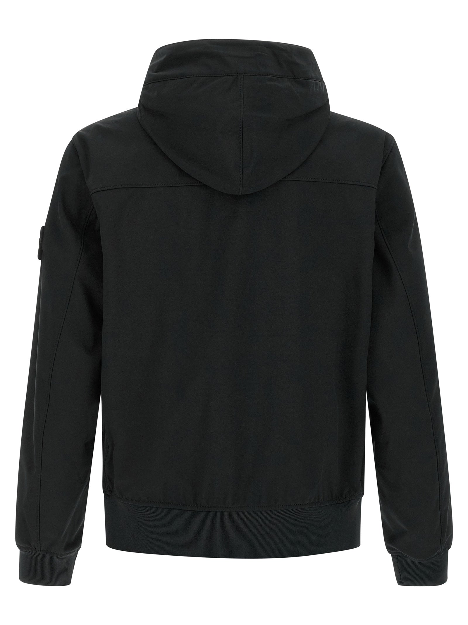 Stone Island 410018 Soft Shell Hooded Jacket Black
