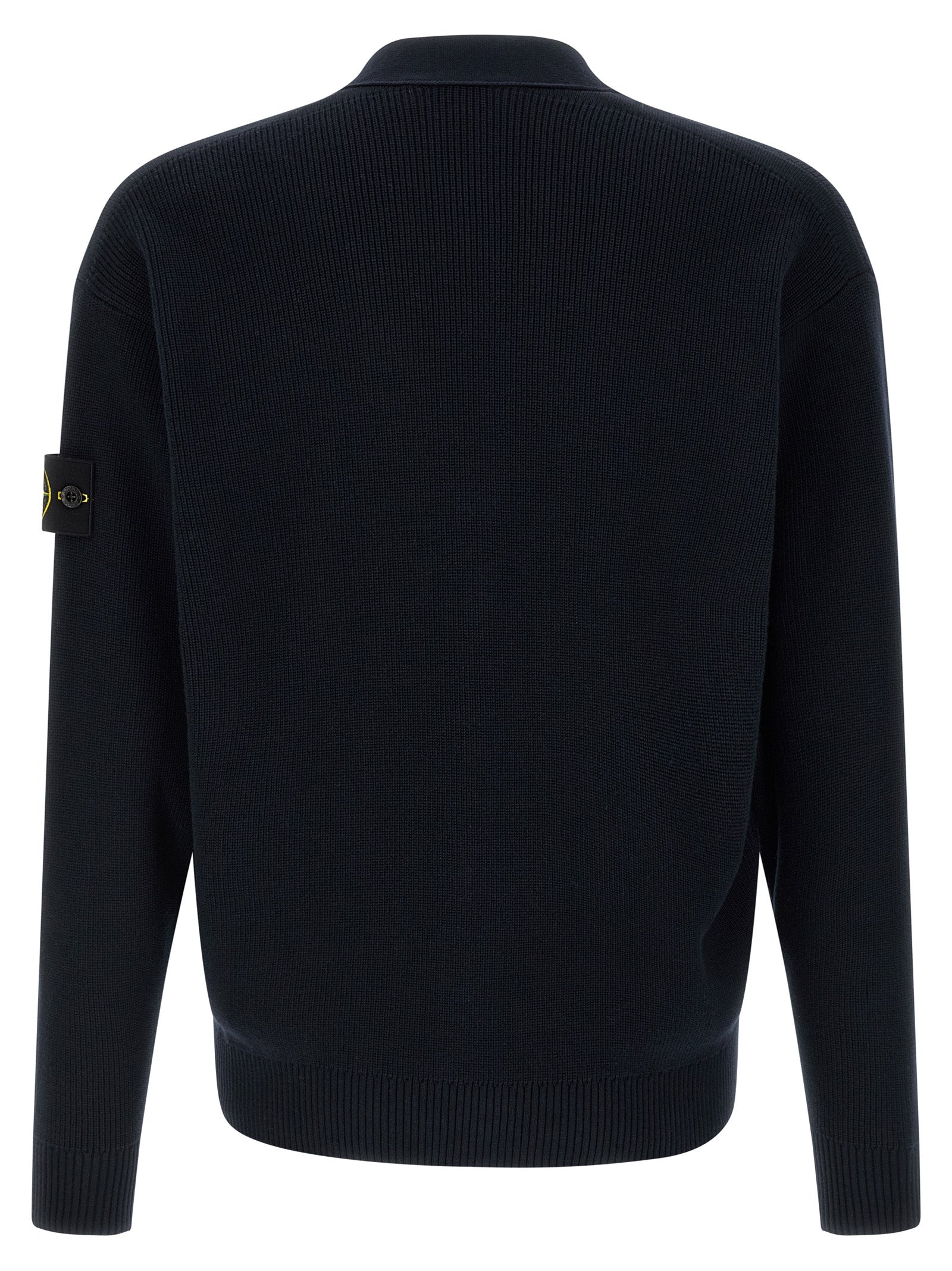 Stone Island 5100009 Ribbed Soft Organic Cotton Cardigan Zwart-thumbmail-2