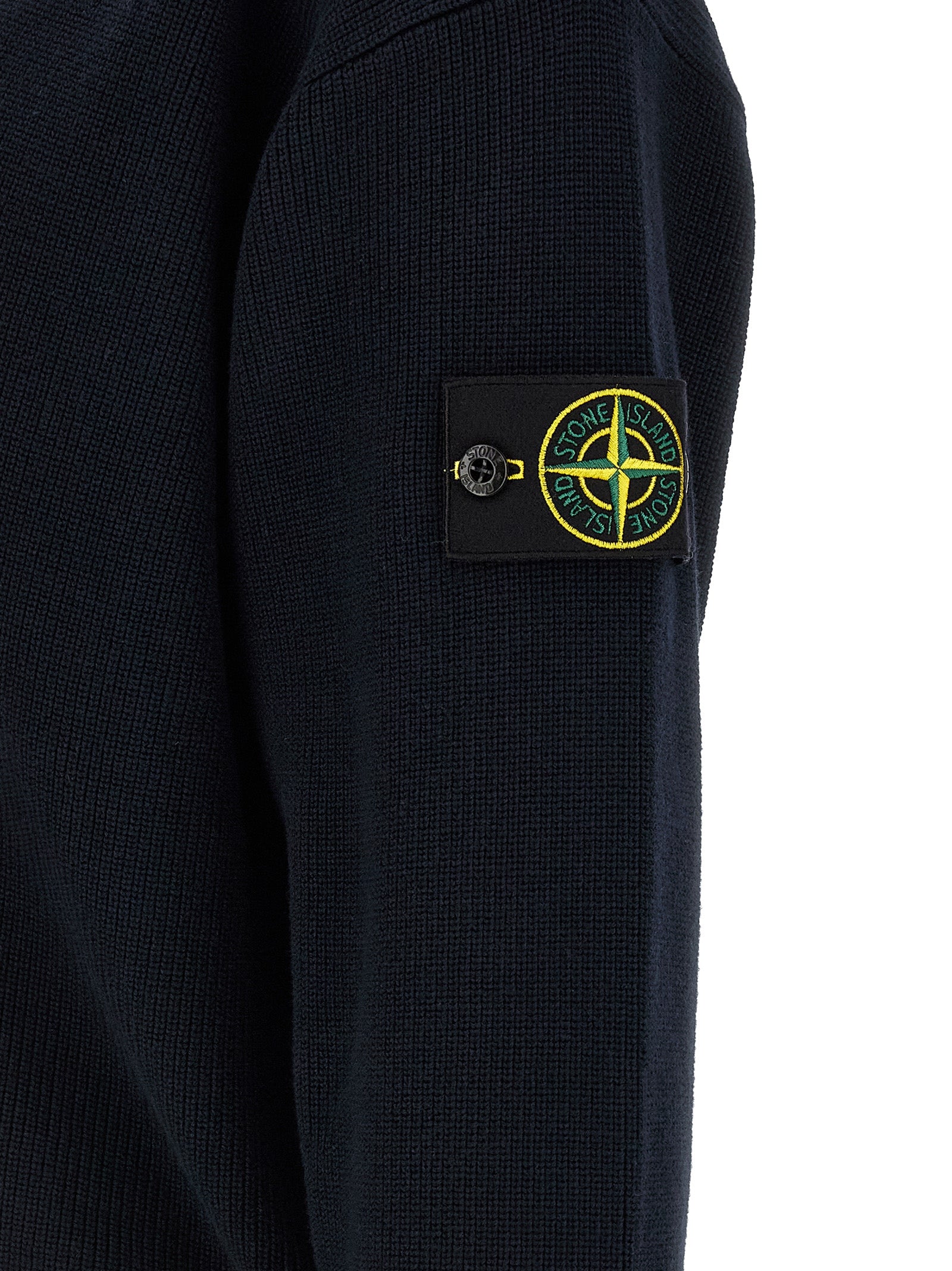Stone Island 5100009 Ribbed Soft Organic Cotton Cardigan Zwart-thumbmail-5