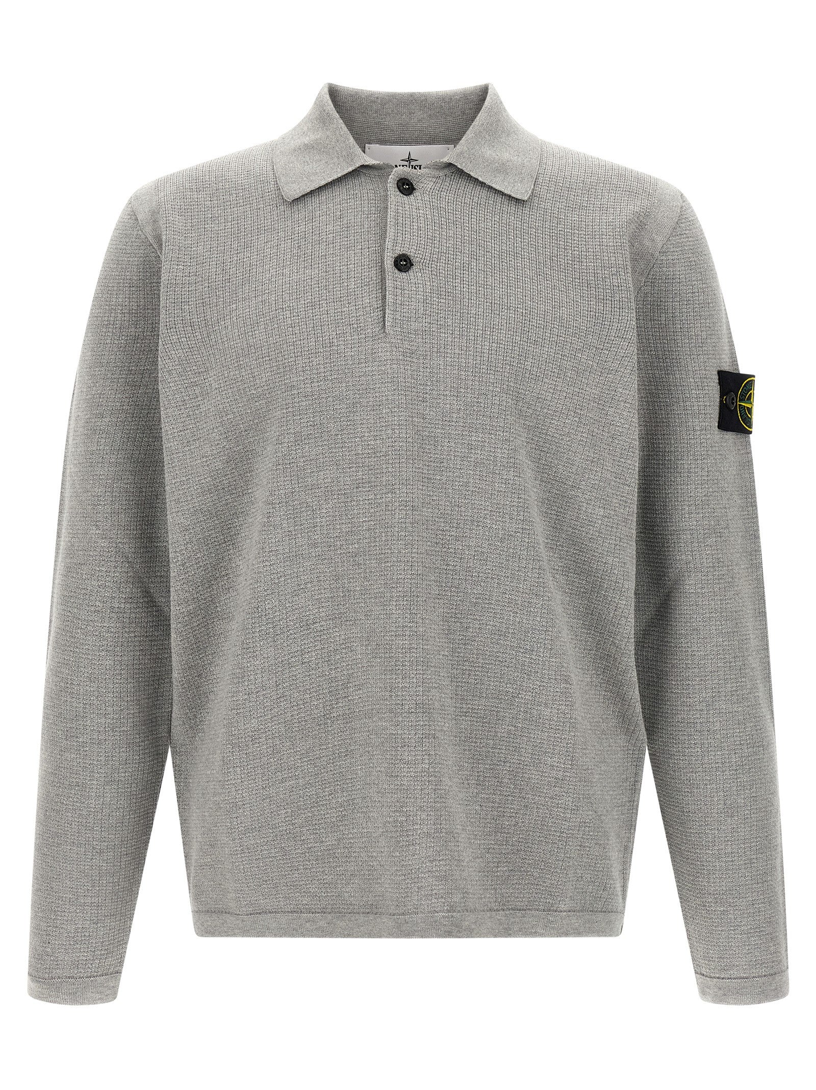Stone Island 5100024 Compass Patch Polo Shirt Grey