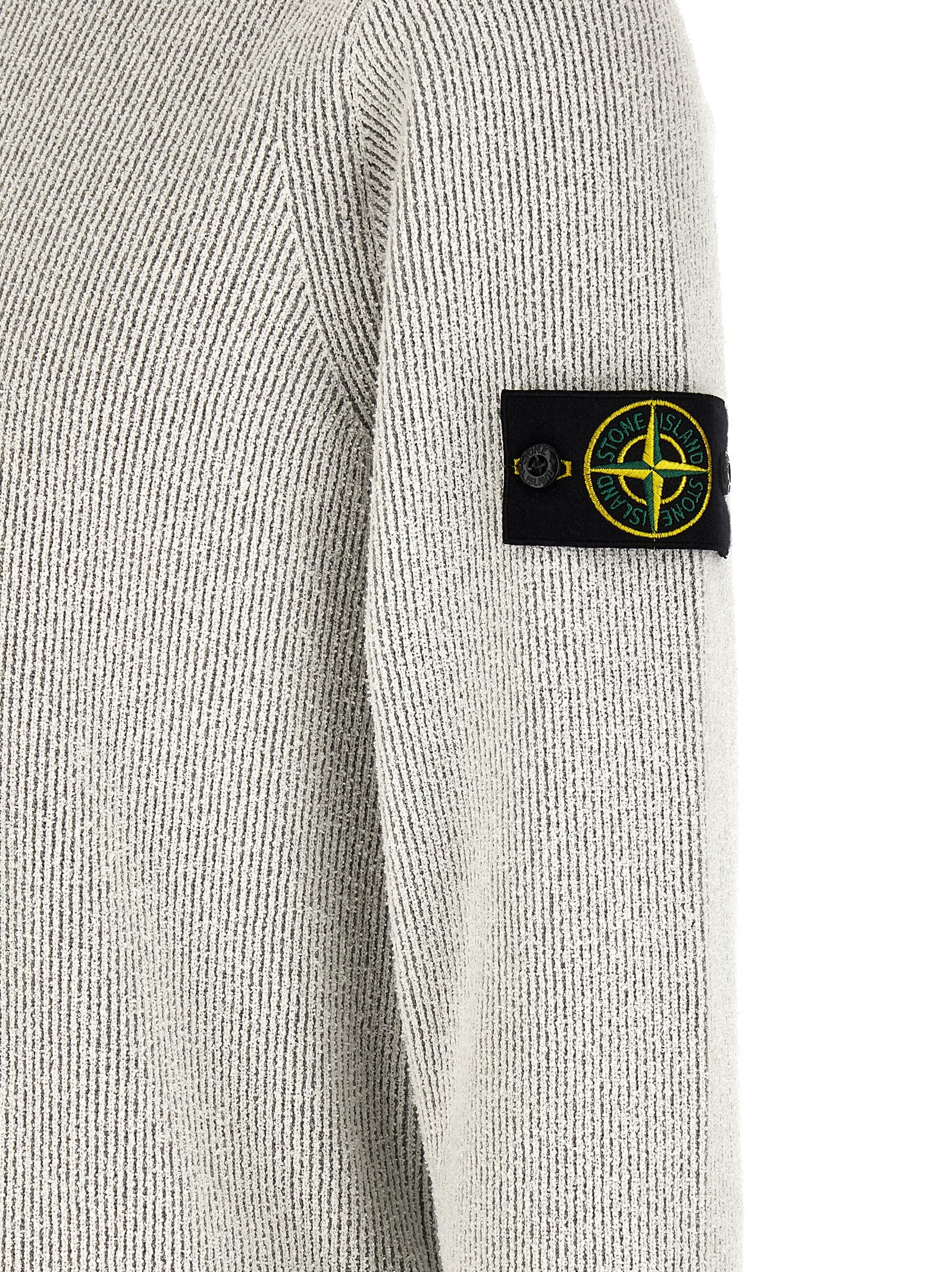 Stone Island 5100033 Plated Rib Cotton Bouclé Sweater Grijs Melange-thumbmail-5