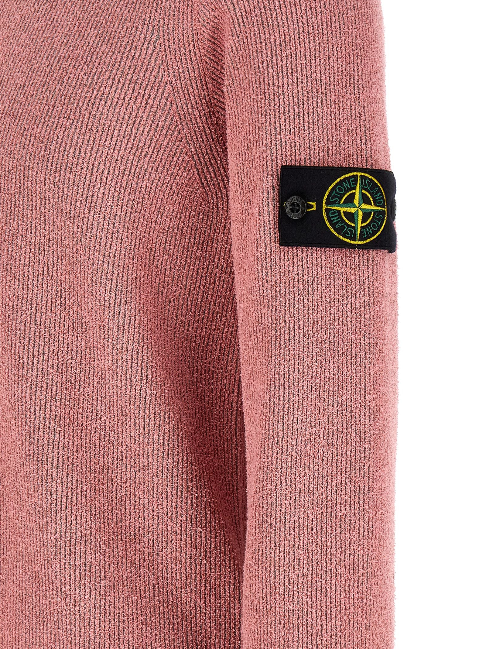 Stone Island 5100033 Plated Rib Cotton Bouclé Sweater Roze-thumbmail-5