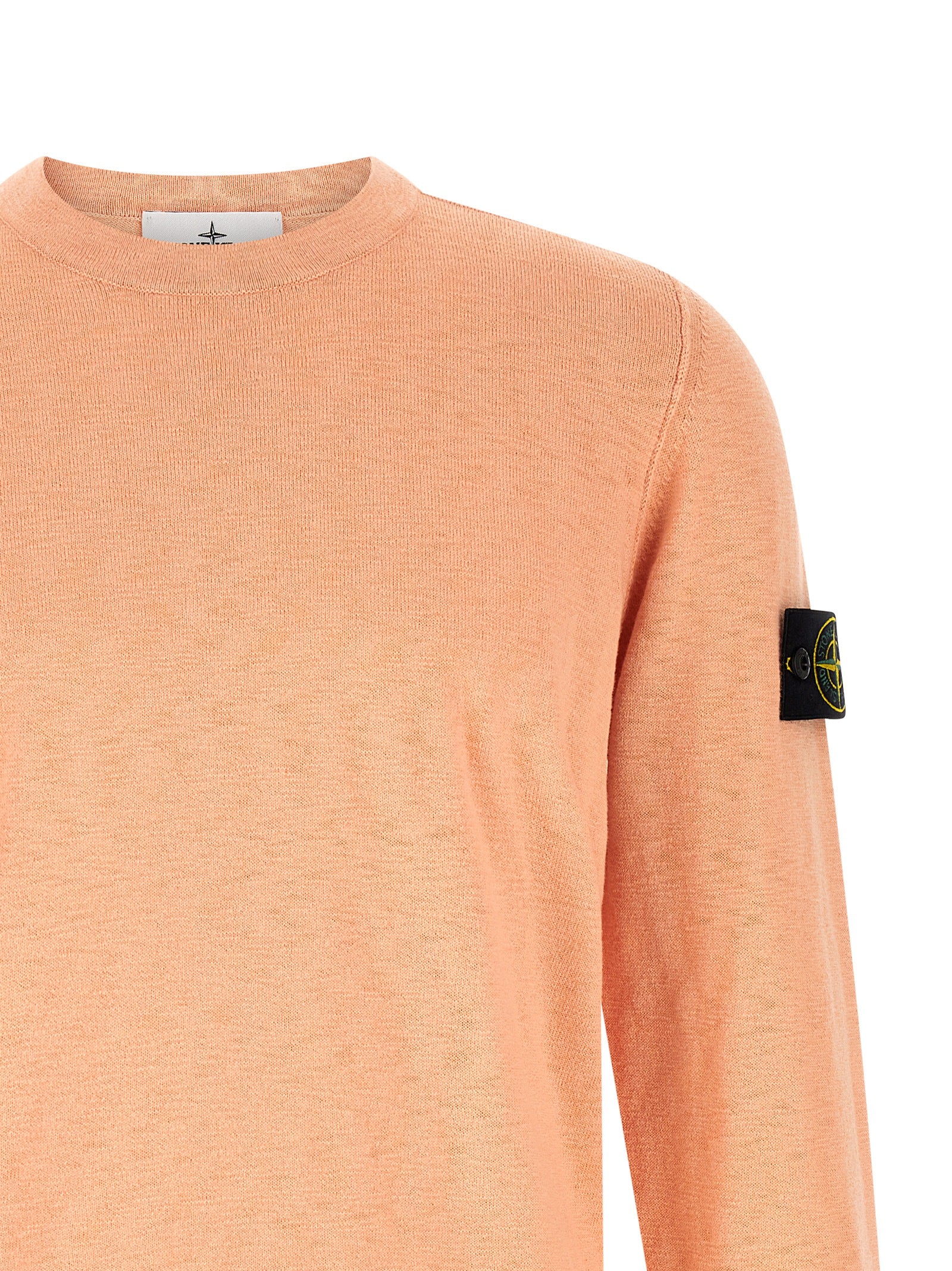 Stone Island 5100052 Crewneck Sweater with Small Roll Details Orange-thumbmail-3