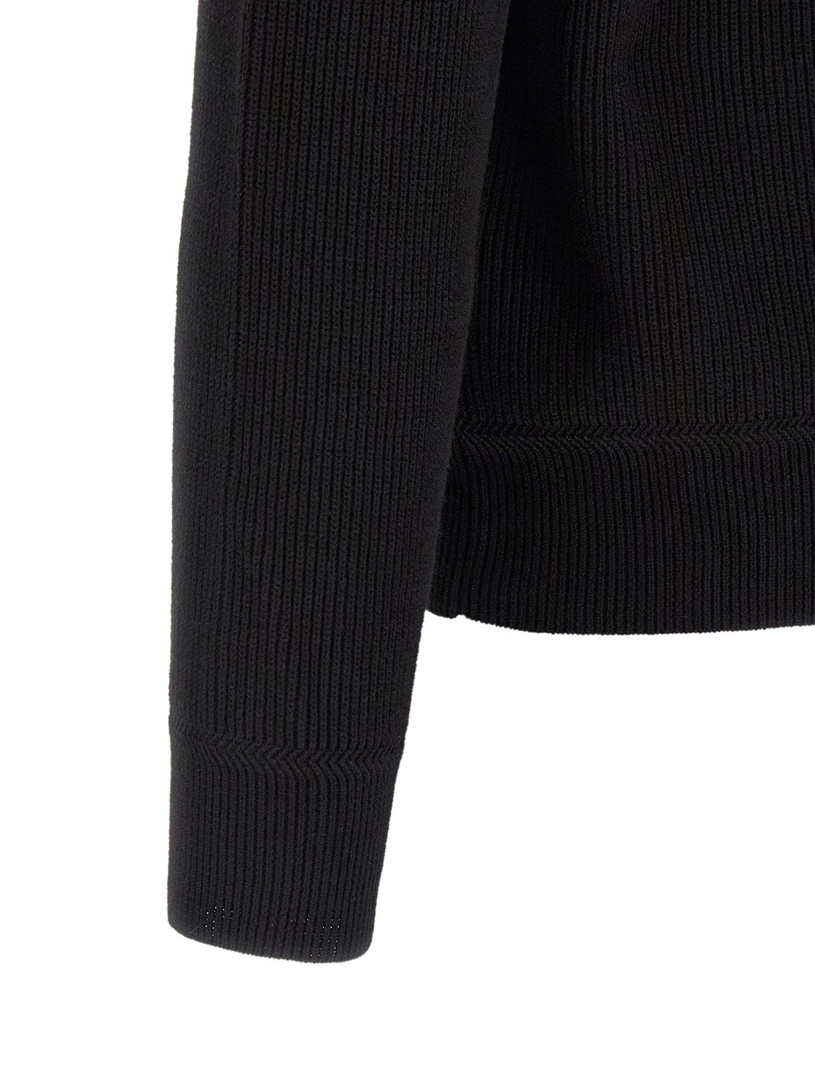 Stone Island 5100124 Ribbed Soft Organic Cotton Half-Zip Trui Zwart-thumbmail-4