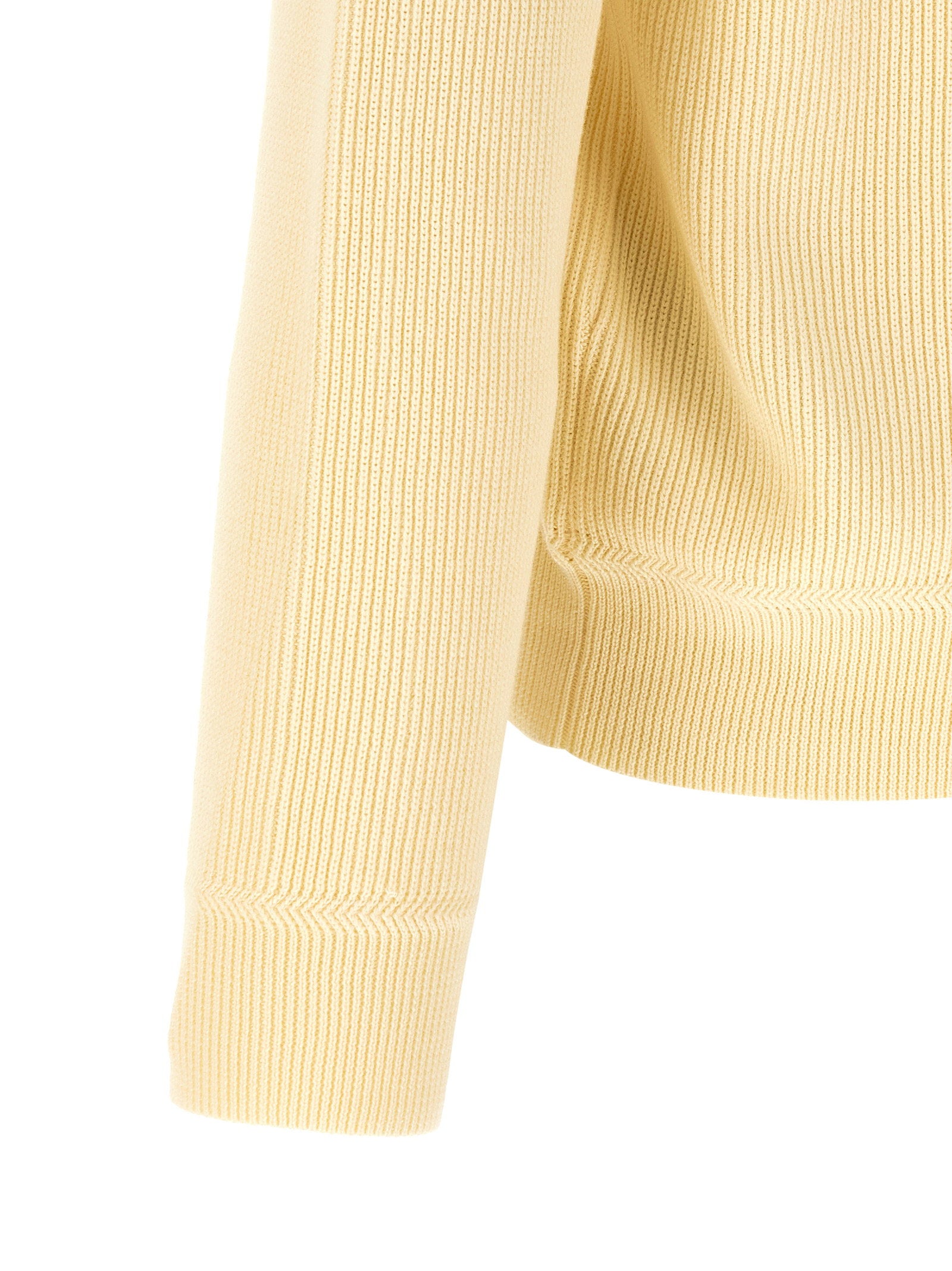 Stone Island Geribbelde Organic Cotton Halfzip Trui Beige Topwear Stone Island