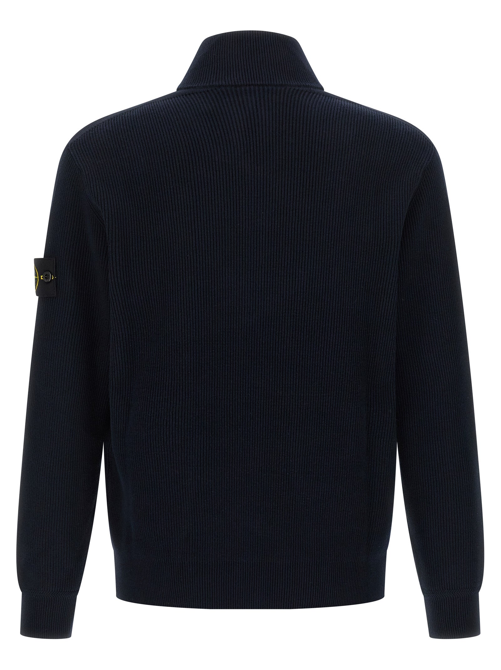Stone Island 5100126 Ribbed Organic Cotton Zip Sweater Navy-thumbmail-2