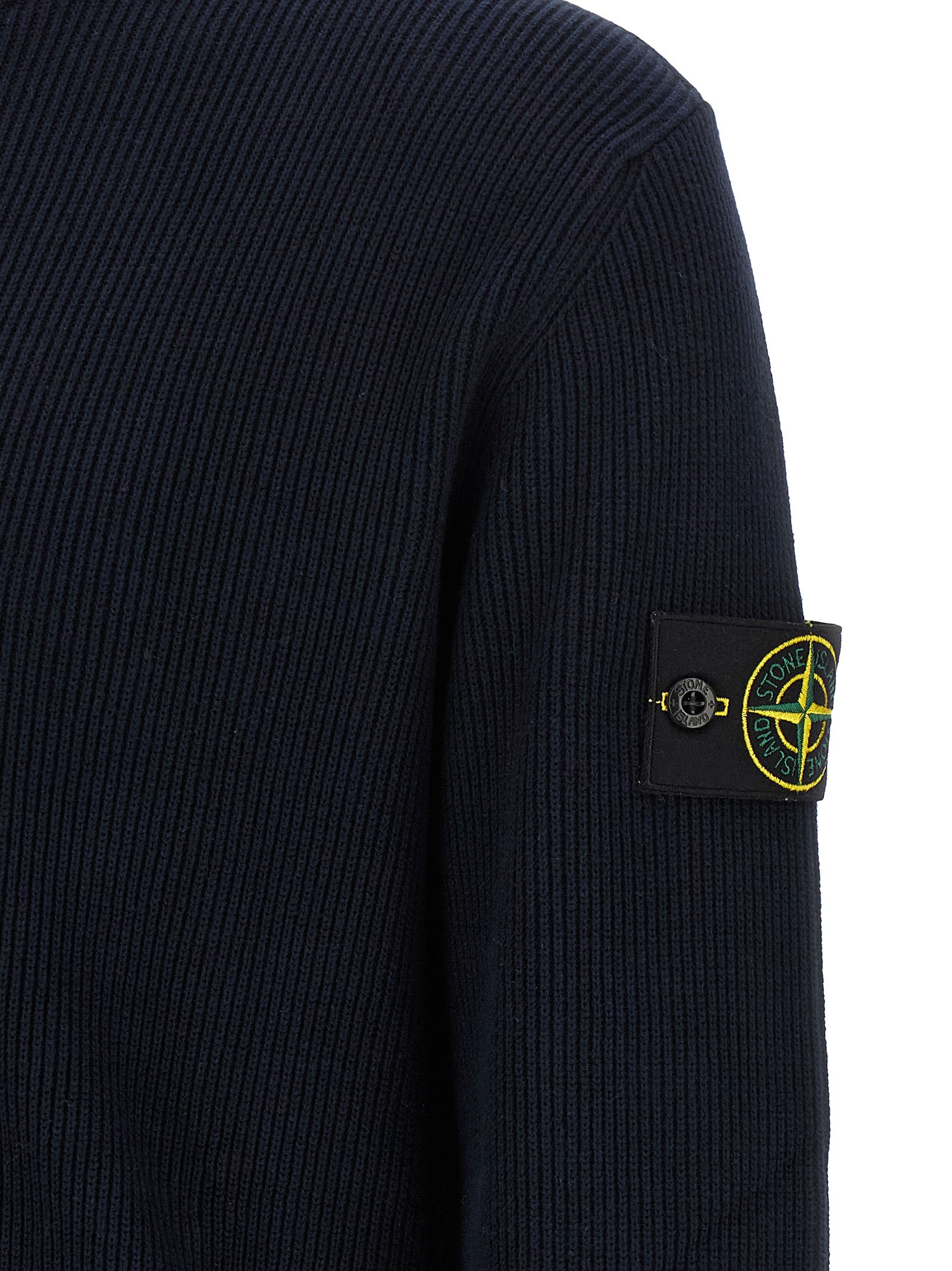Stone Island 5100126 Ribbed Organic Cotton Zip Sweater Navy-thumbmail-4
