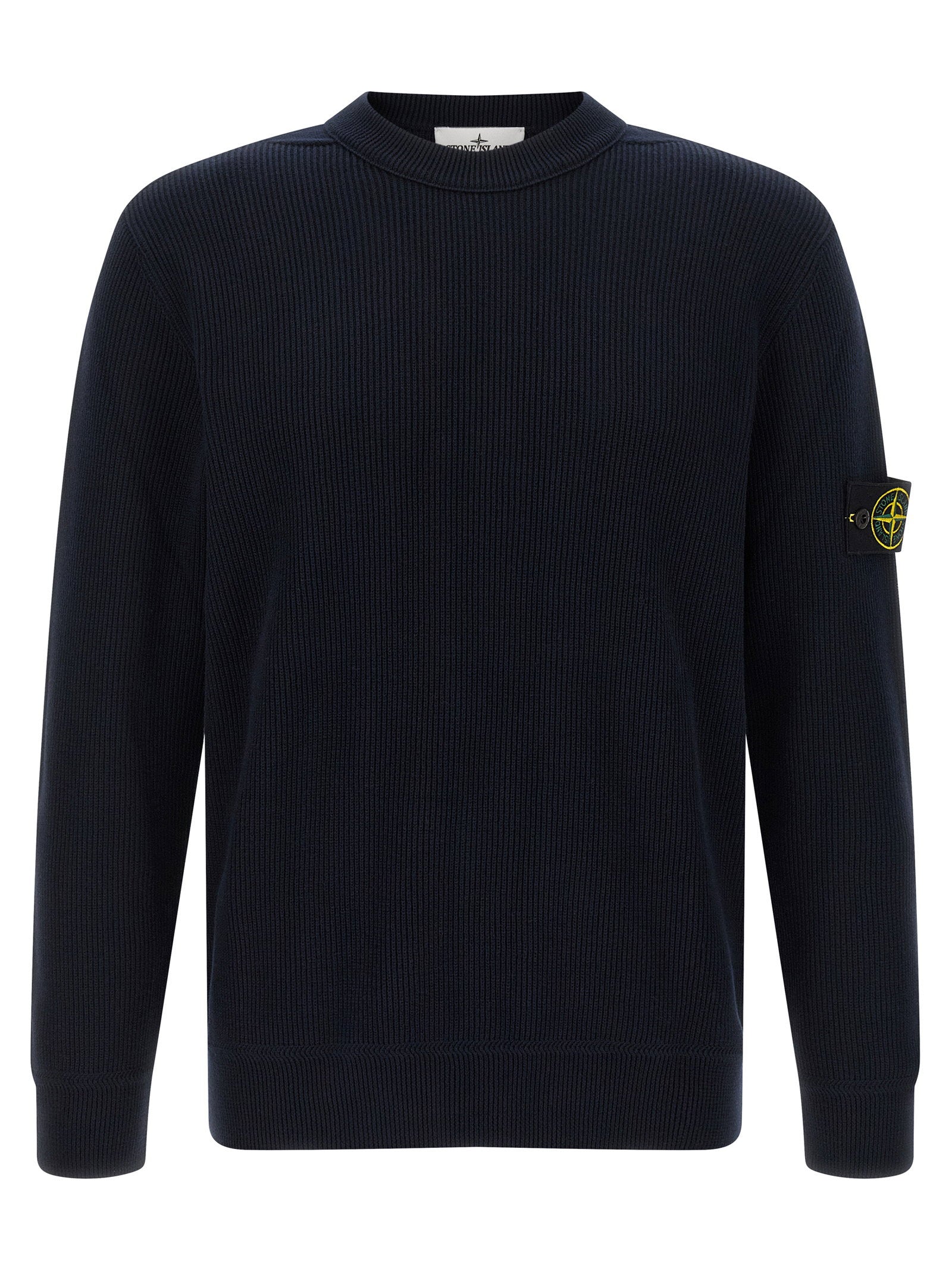 Stone Island 5100154 Ribbed Soft Organic Cotton Sweater Marineblauw Topwear Stone Island