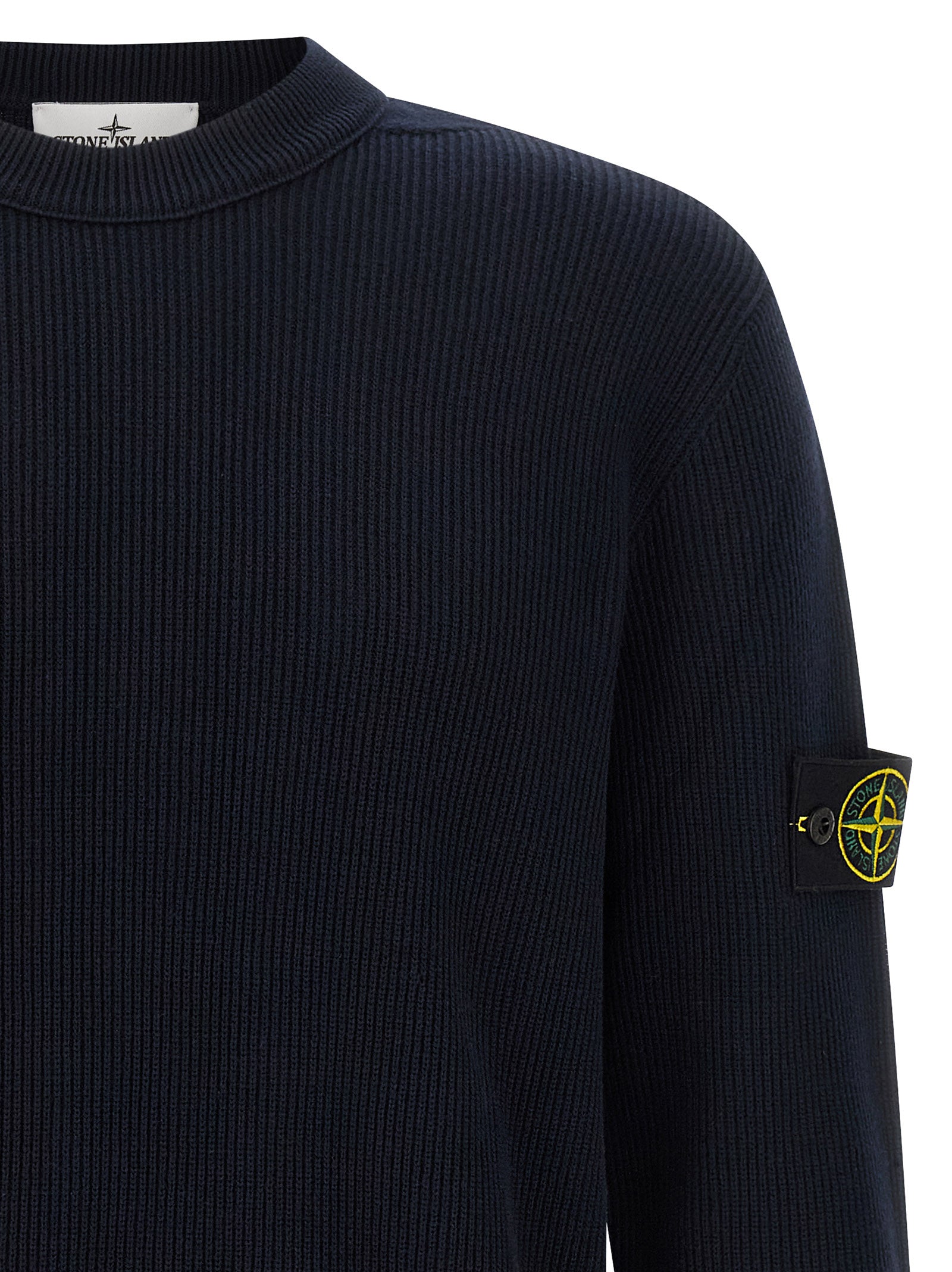 Stone Island 5100154 Ribbed Soft Organic Cotton Sweater Zwart-thumbmail-3