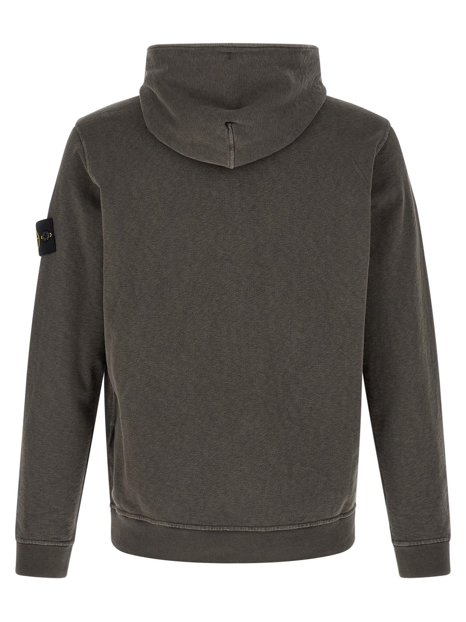 Stone Island 6100031 Malfilé Fleece Old Effect Hoodie Charcoal Grey-thumbmail-2
