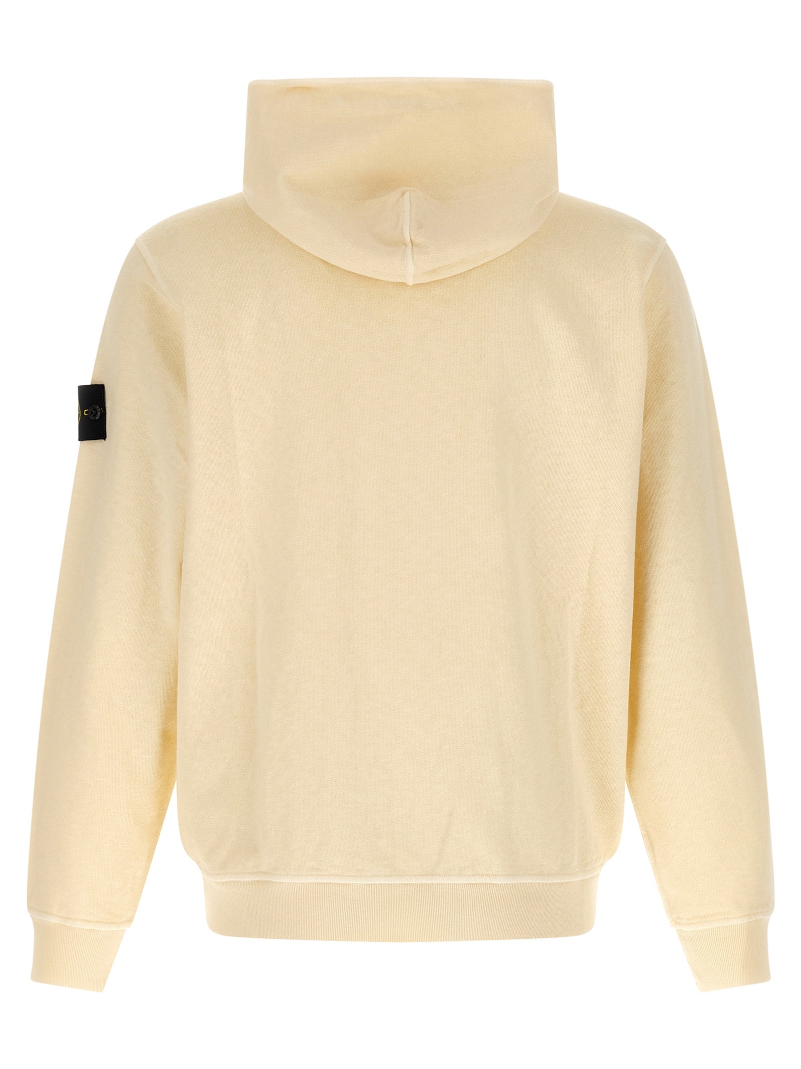 Stone Island 6100032 Malfilé Fleece Old Effect Zip Hoodie Ecru-thumbmail-2