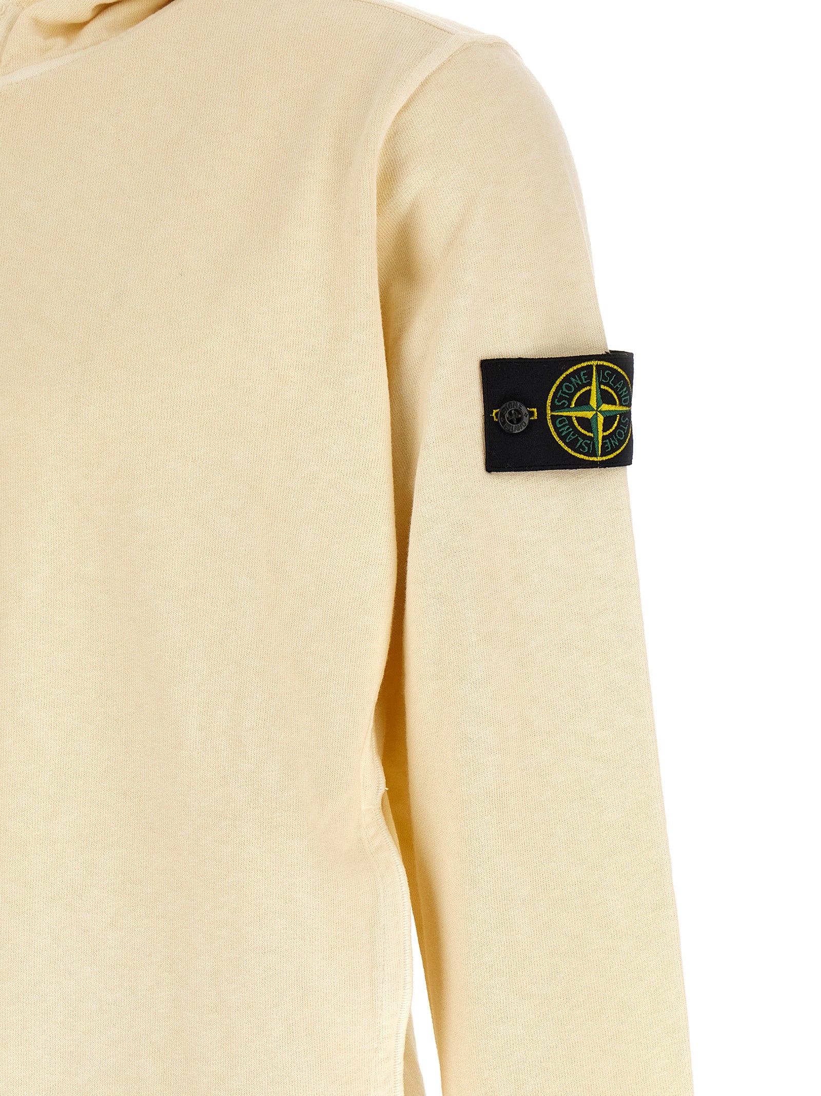 Stone Island 6100032 Malfilé Fleece Old Effect Zip Hoodie Ecru-thumbmail-4