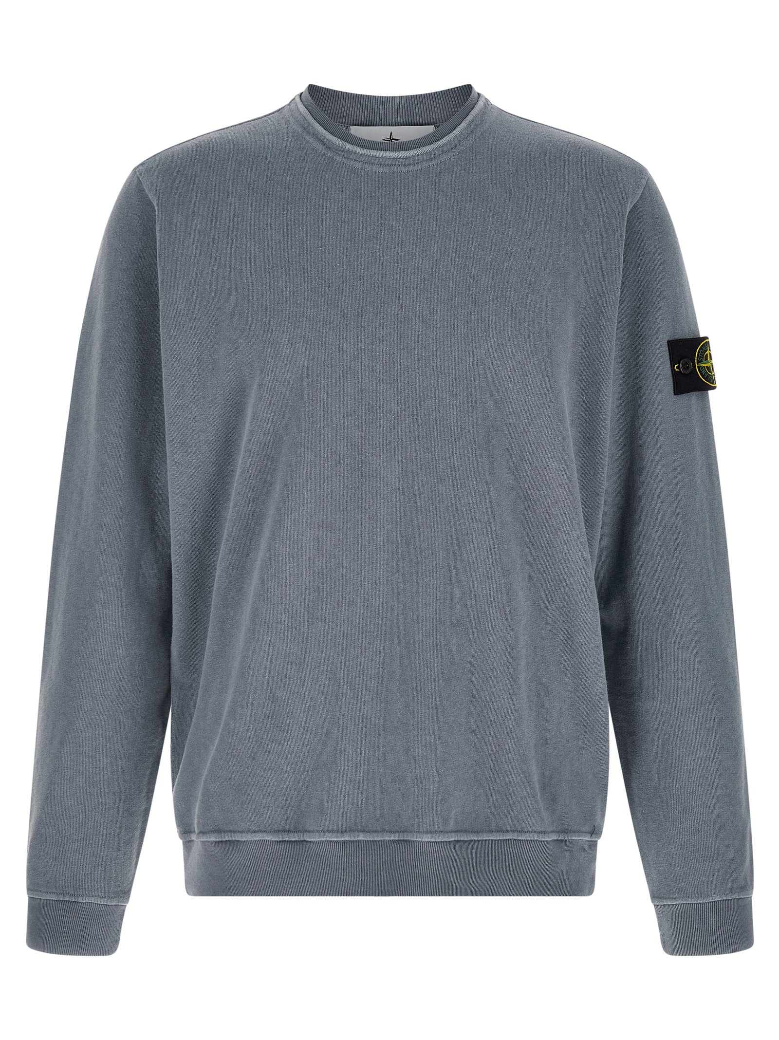 Stone Island Brushed Cotton Sweatshirt Delavé Grey