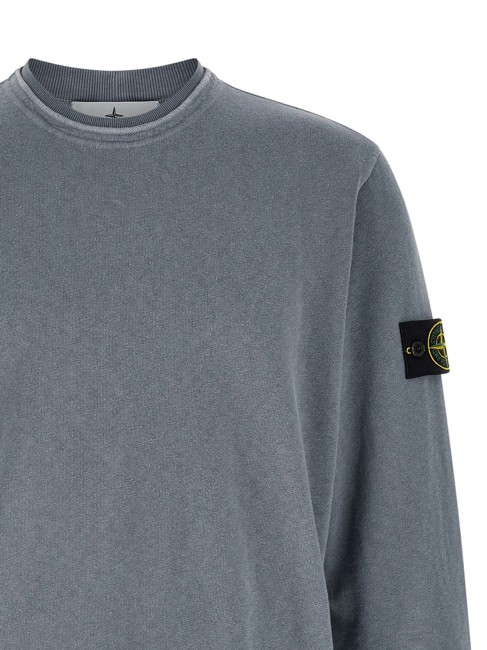 Stone Island 6100034 Brushed Cotton Délavé Sweatshirt Grijsblauw-thumbmail-3
