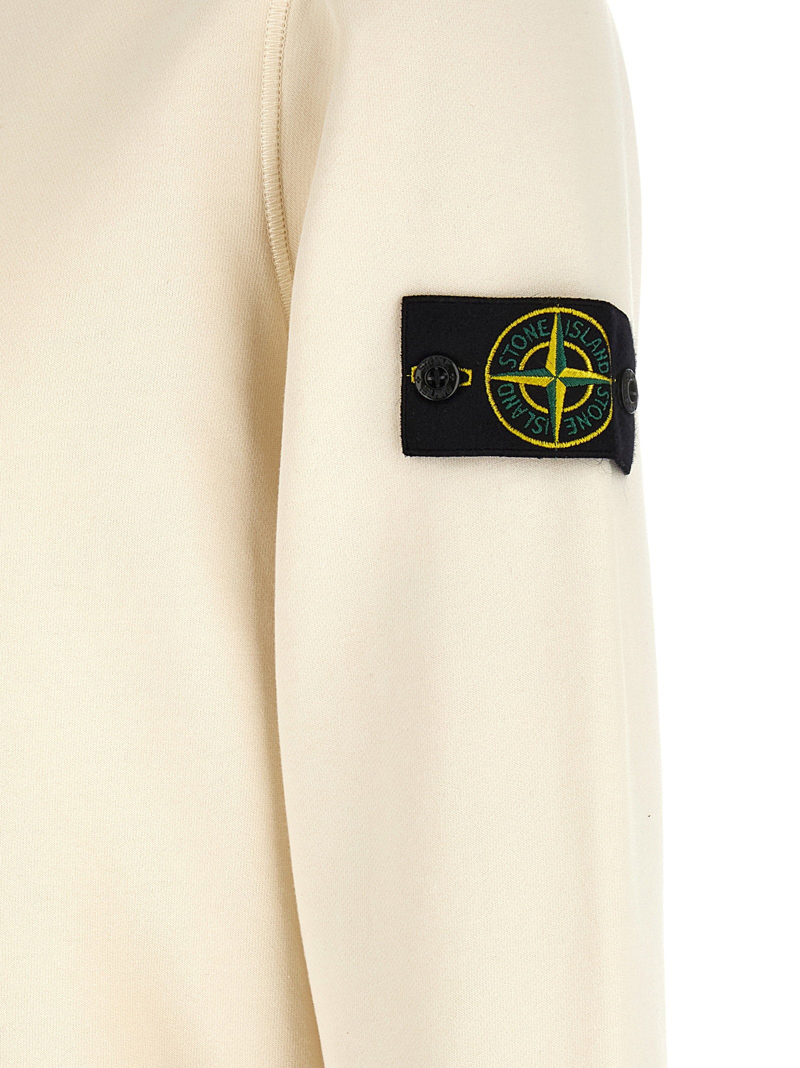 Stone Island sweatshirt ivoor, detail ribboord