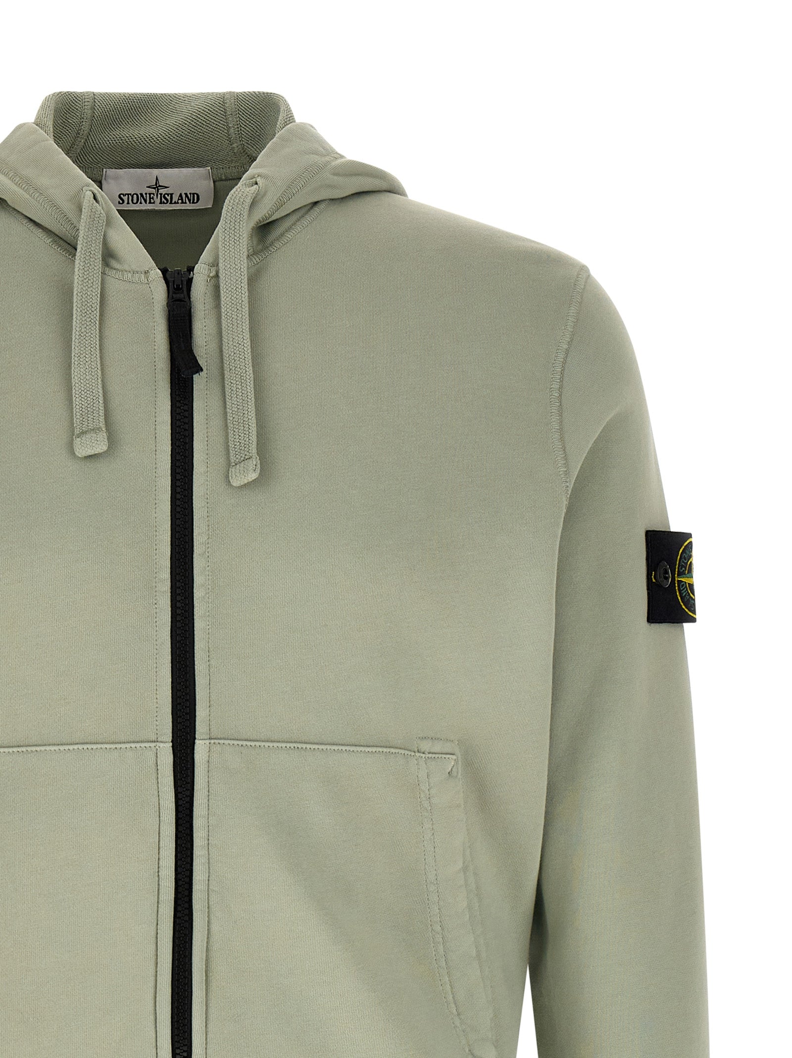 Stone Island 6100061 Organic Cotton Fleece Hoodie Groen-thumbmail-3