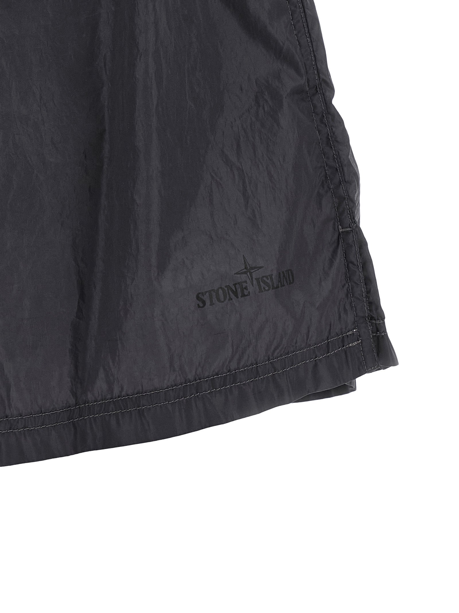 Stone Island Nylon Metal ECONYL Swim Shorts Black Garment Dyed-5
