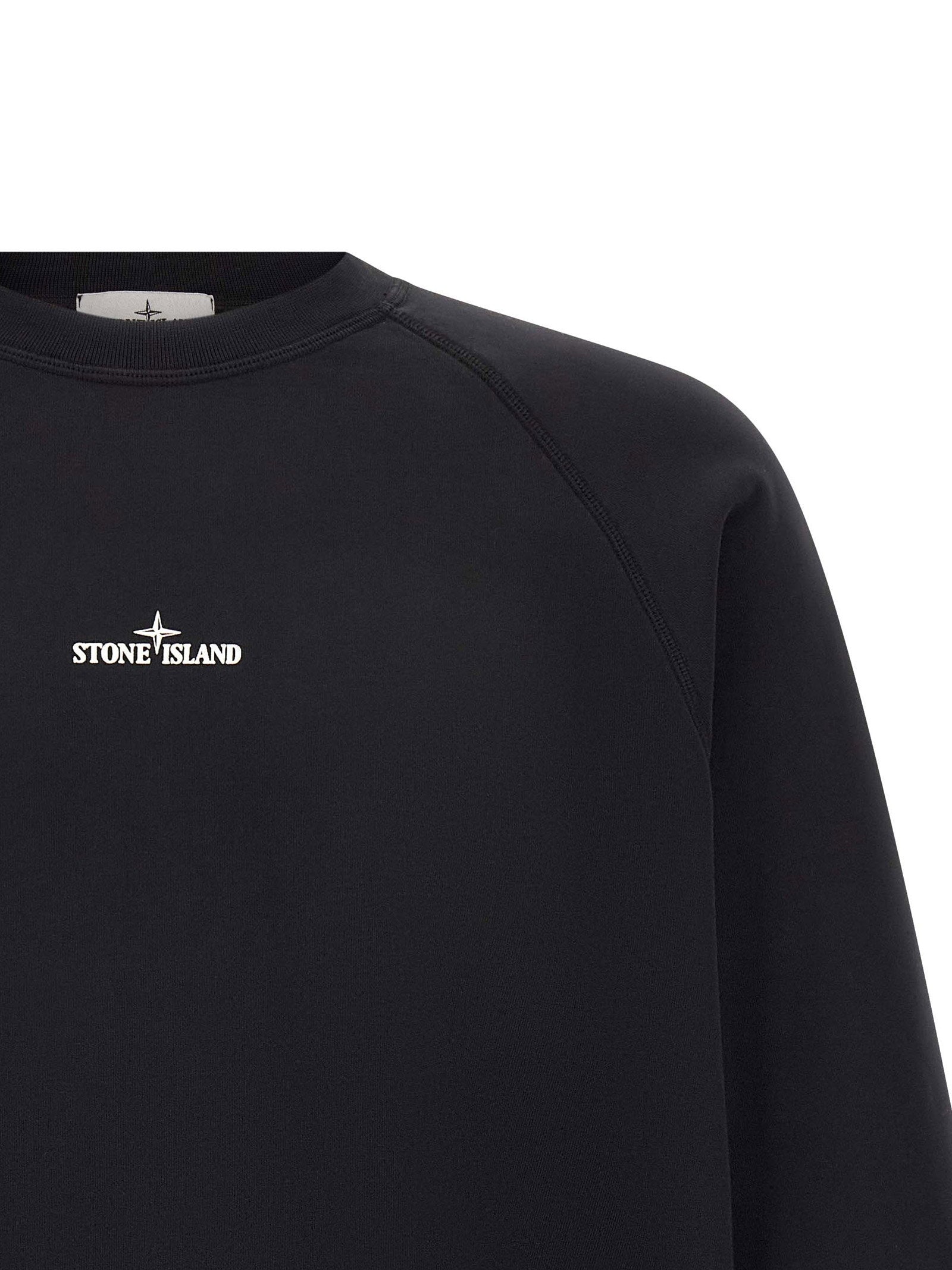 Stone Island sweatshirt met compass print, detail van de raglanmouw