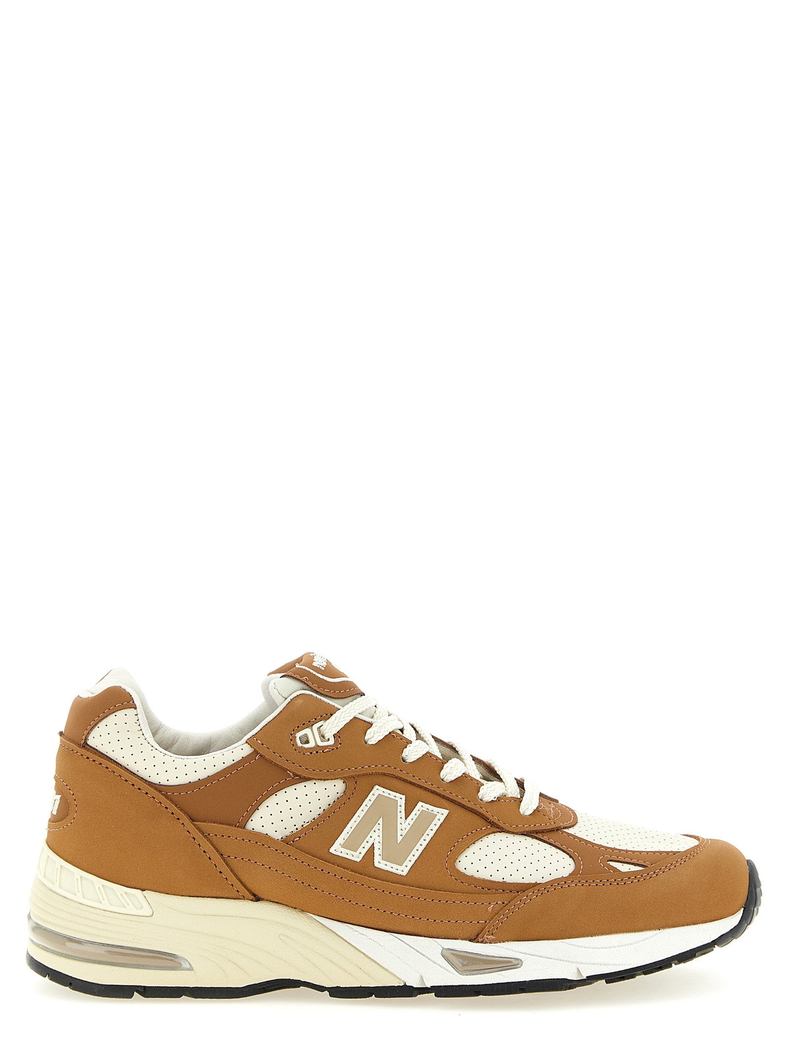New Balance 991v1 Made in UK sneaker Chipmunk Birch, zijaanzicht