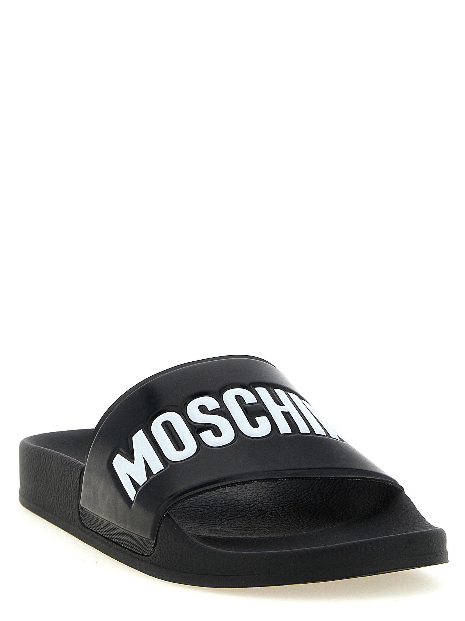 Moschino Pool Slides - zijaanzicht van de brede band