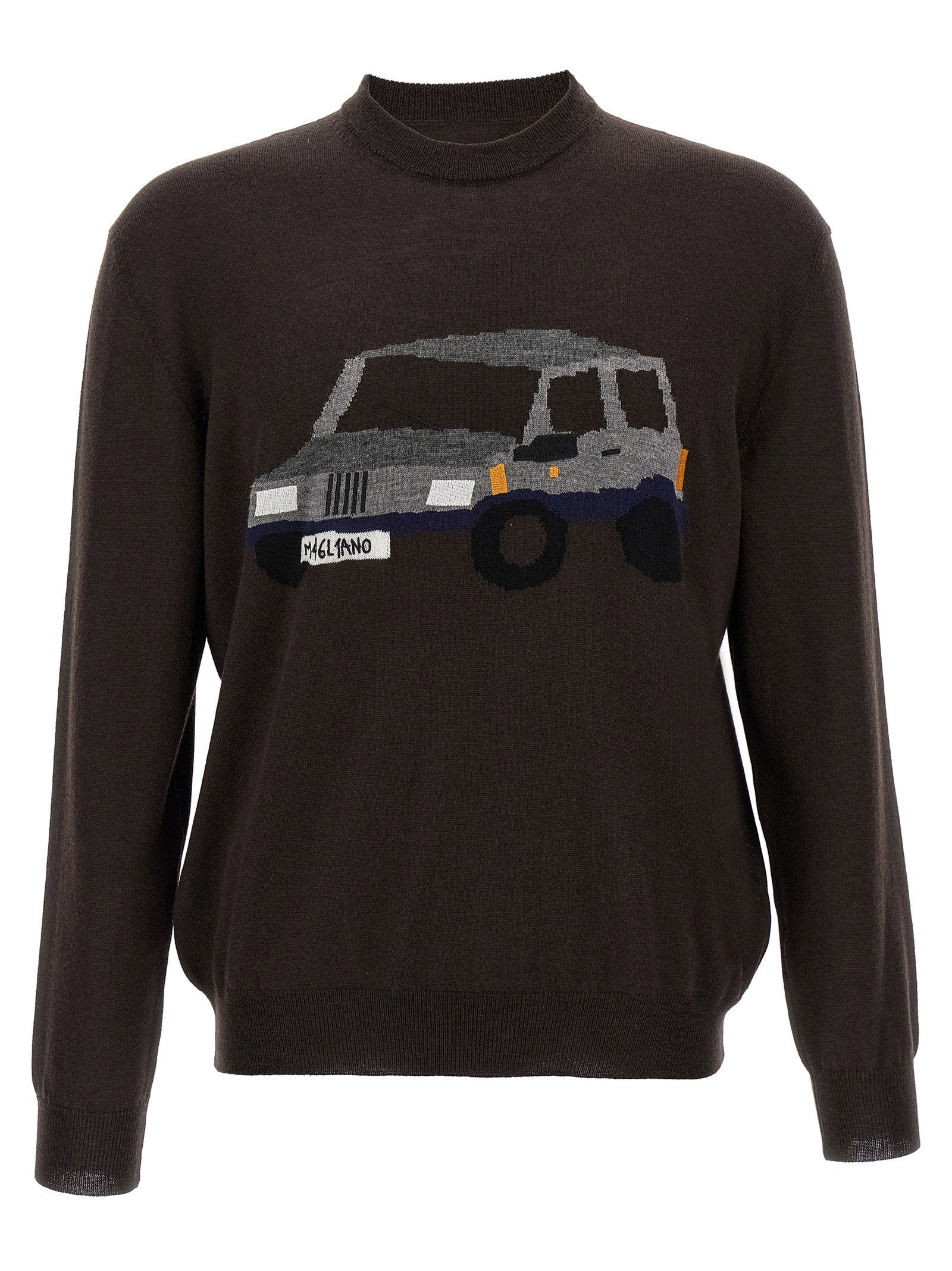 Magliano Pandino Wollen Trui Bruin Knitwear Magliano