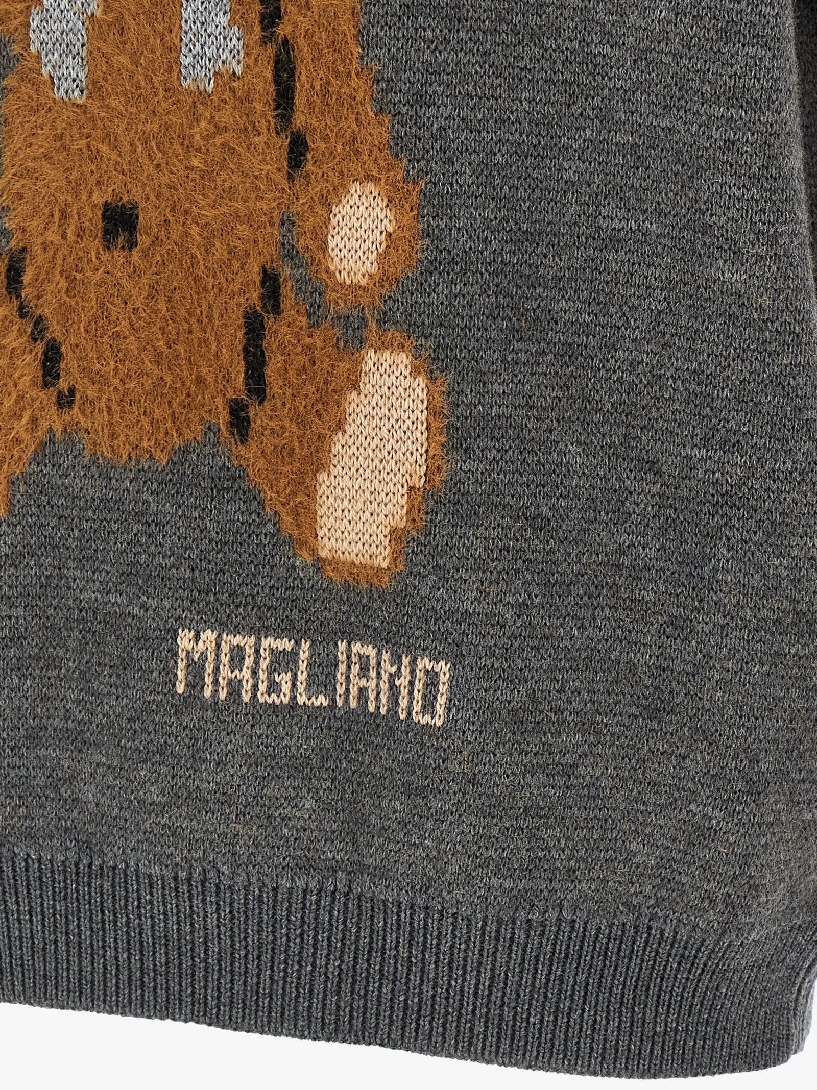 Magliano Teddy Bear Jacquard Wollen Mouwloos Vest Grijs-thumbmail-4